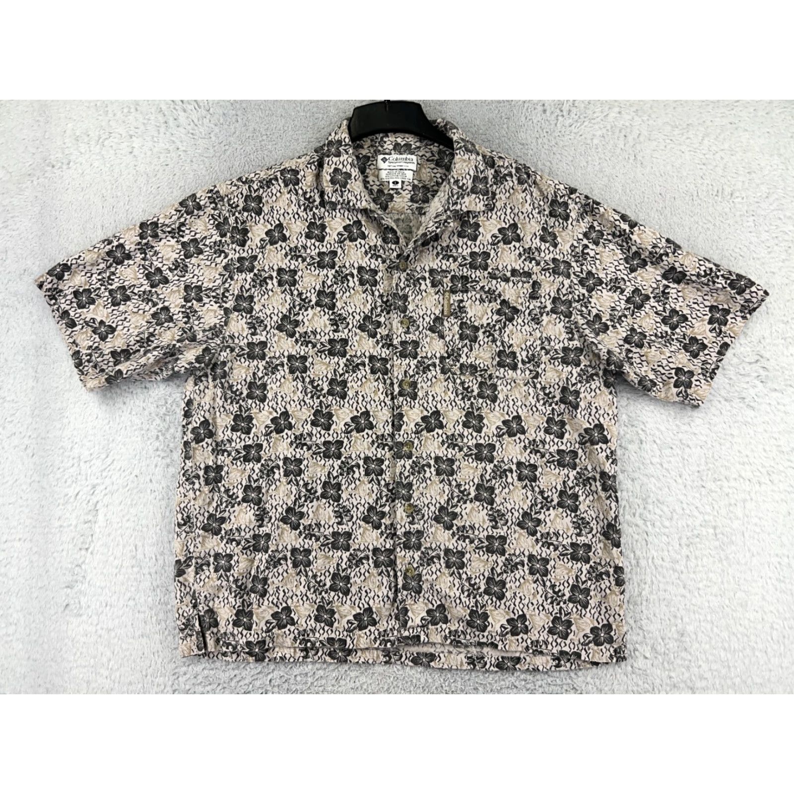 Vintage Columbia Shirt Men Large Beige Floral Cocktail Print Hawaiian Viscose Blend Size US L / EU 52-54 / 3 - 2 Thumbnail