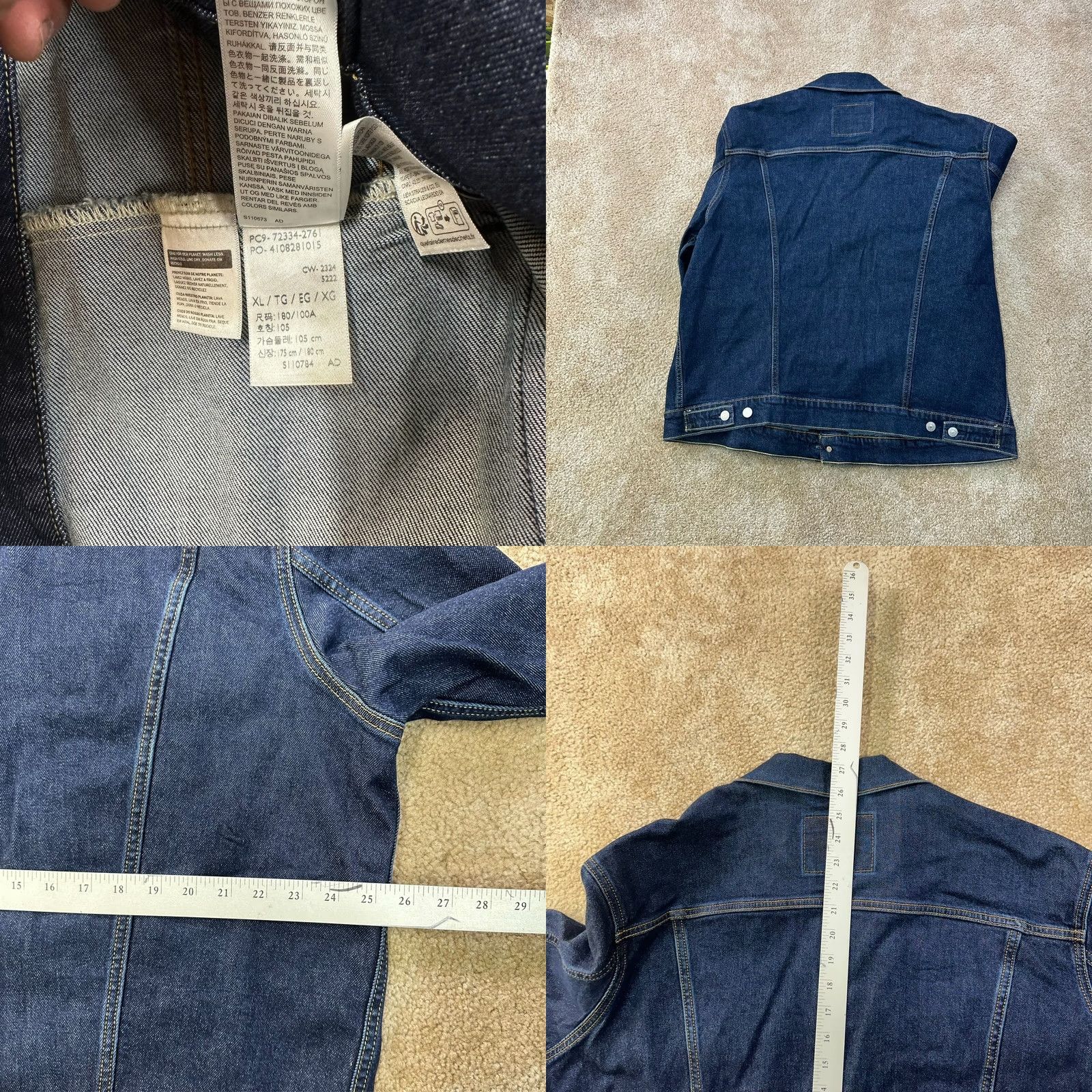 Levi's Levi's Denim Trucker Jacket Men XL Blue Jeans jacket Regular Fit Size US 36 / EU 52 - 8 Thumbnail