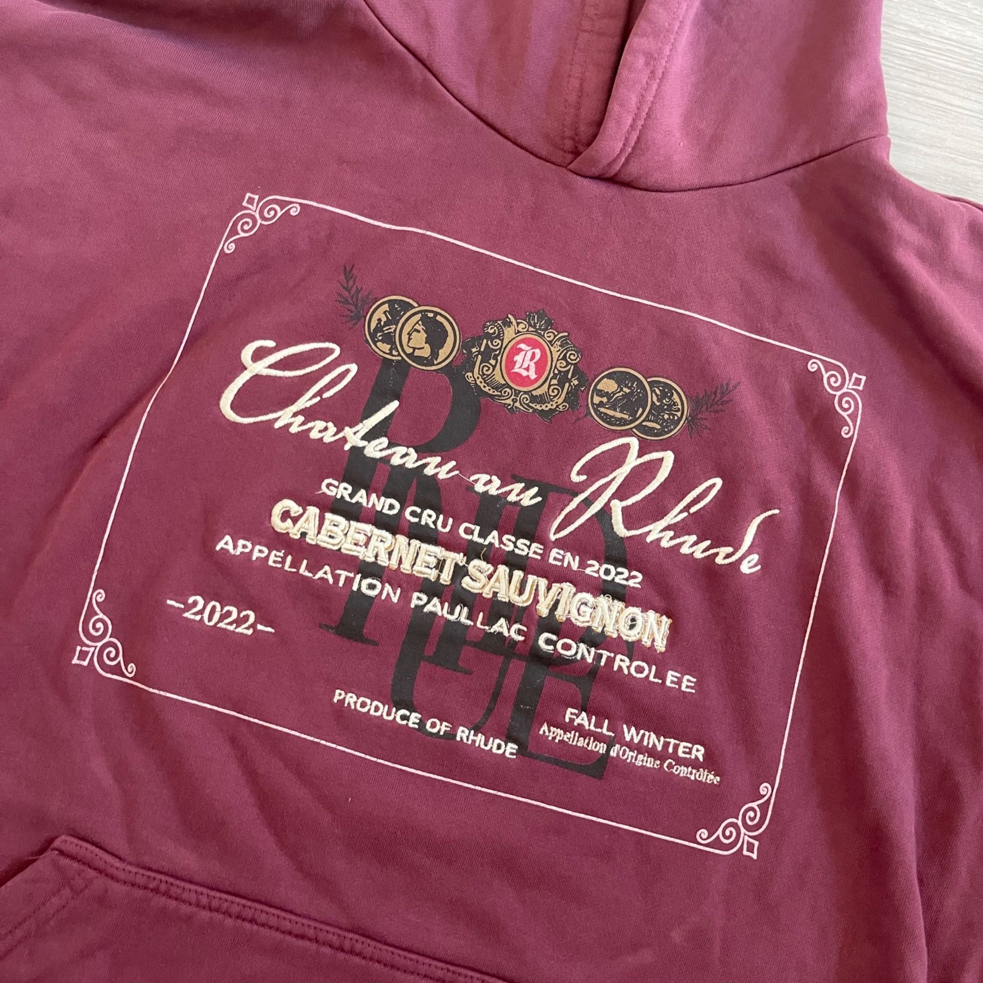 Rhude New RHUDE CHATEAU DE BURGUNDY HOODIE SZ XL Size US XL / EU 56 / 4 - 2 Thumbnail