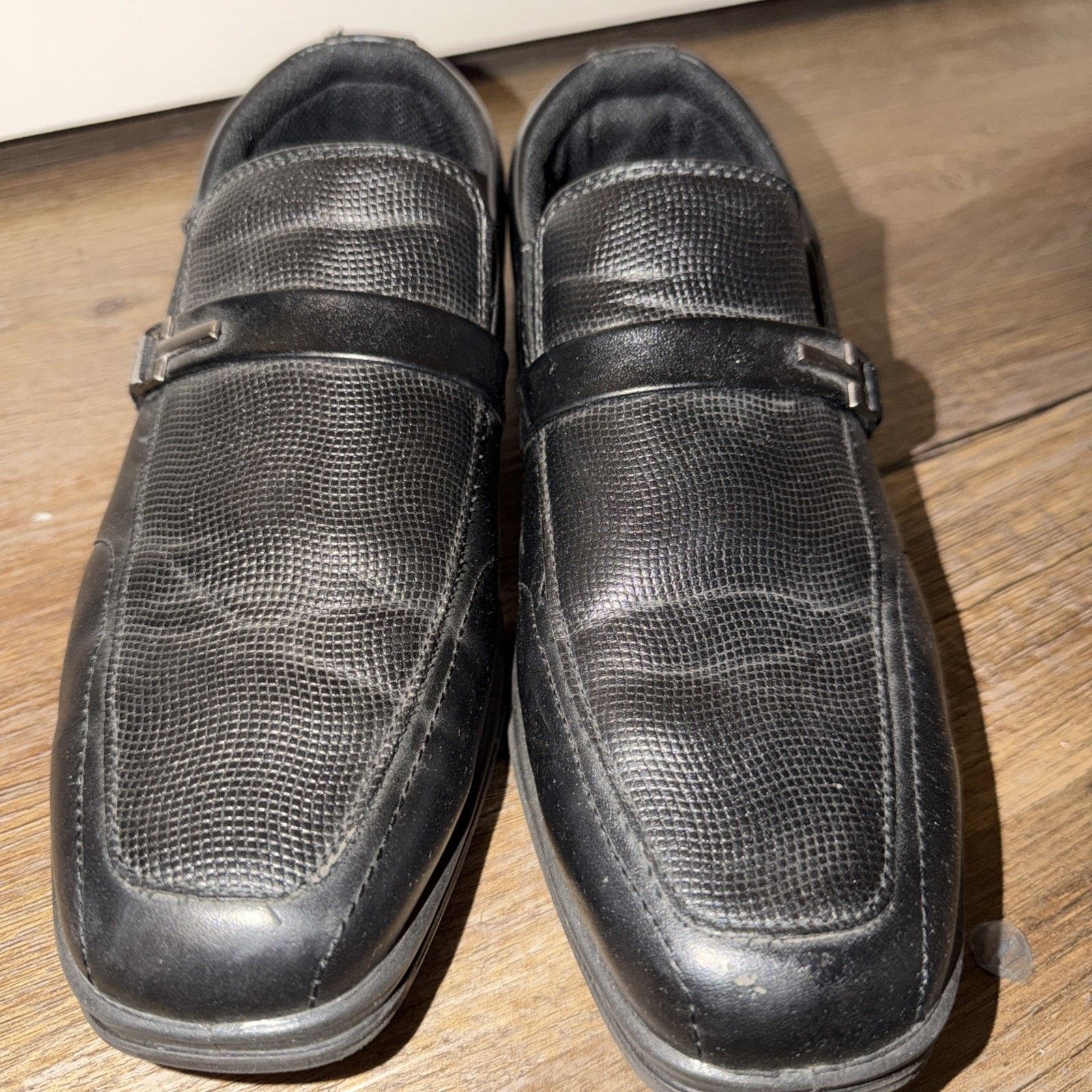Hush Puppies Men's Black Fancy Dress Shoes Size 7M Black Leather Buckle Size US 7 / EU 40 - 2 Thumbnail