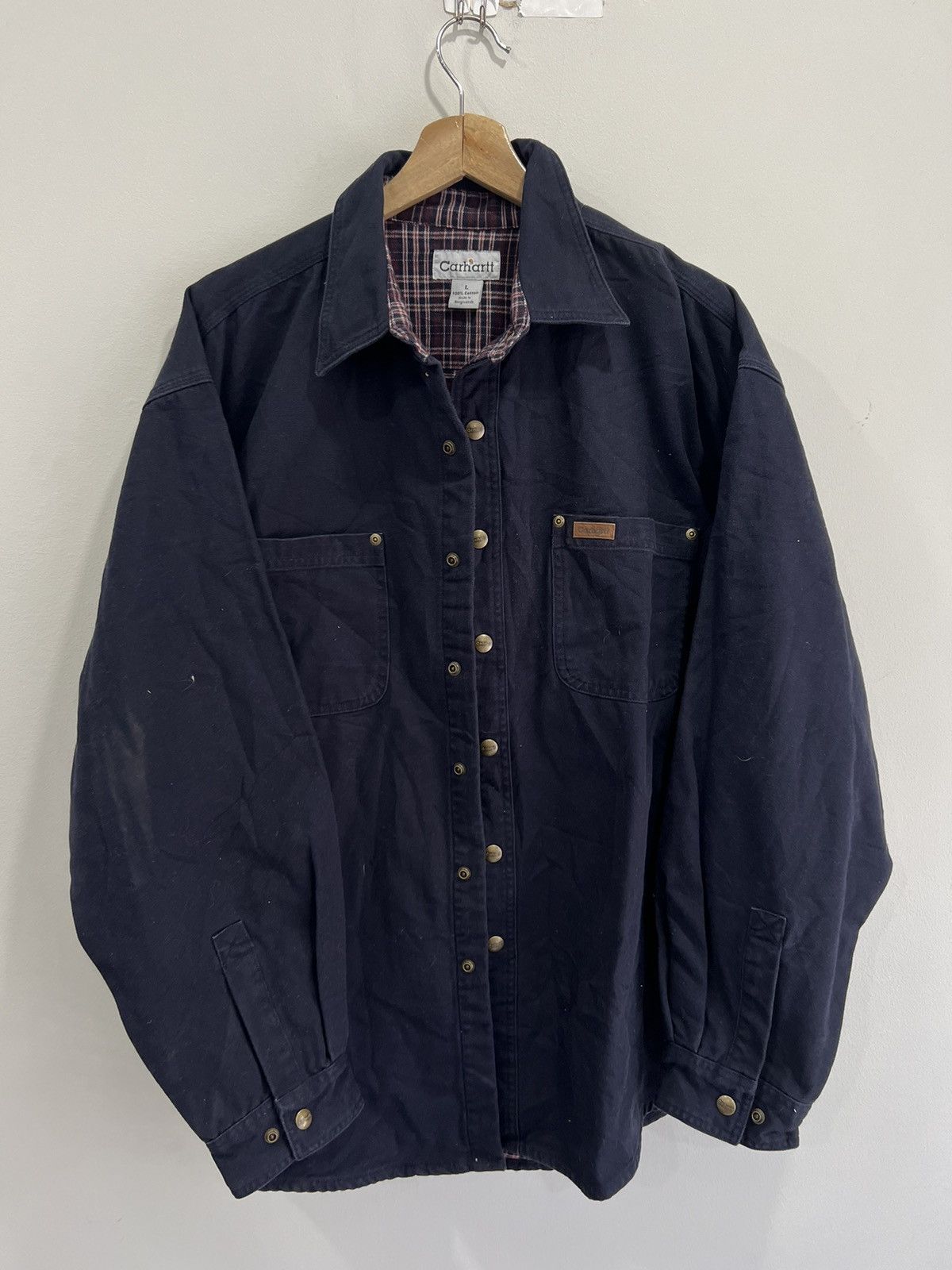 Carhartt Vintage Carhartt Button Up Shirt Plaid lined Size US L / EU 52-54 / 3 - 1 Thumbnail