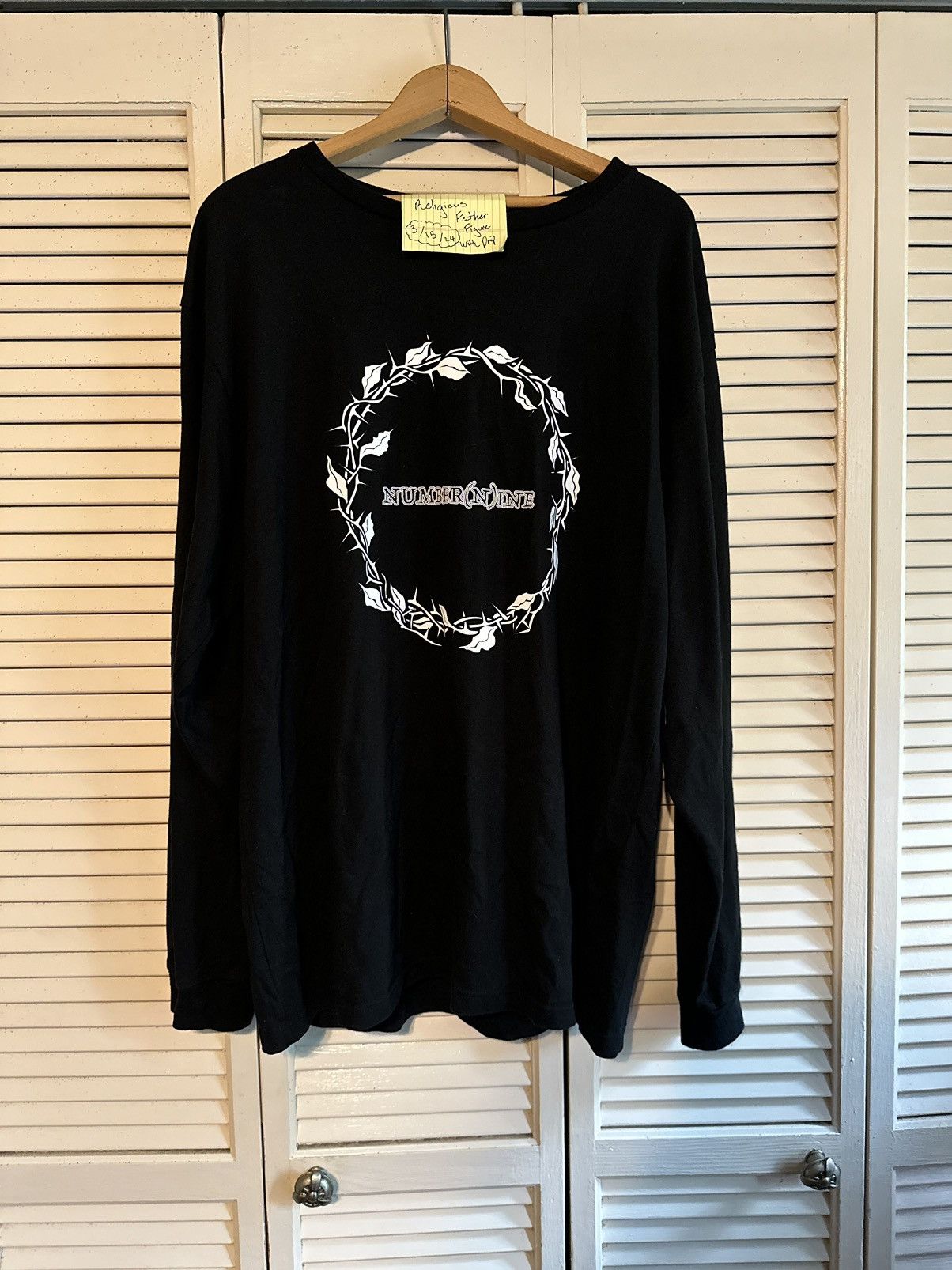 image of Number N Ine Number (N)Ine Longsleeve in Black, Men's (Size XL)