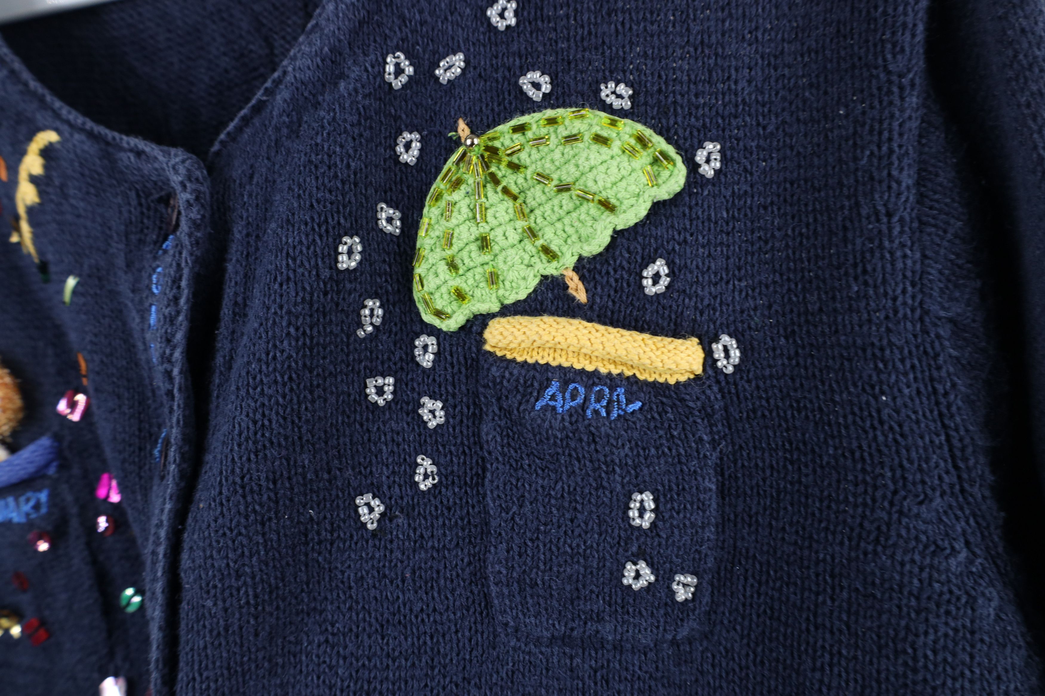 Vintage Vintage 90s Streetwear Calendar Months Cardigan Sweater Size M / US 6-8 / IT 42-44 - 8 Thumbnail