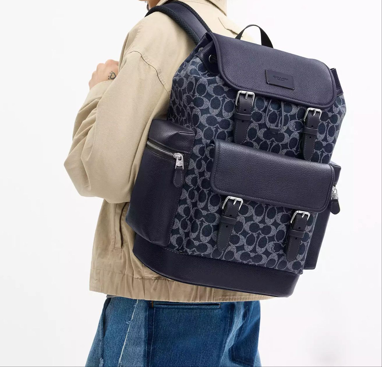Coach Sprint Backpack In Colorblock Signature Canvas CBI12 Size ONE SIZE - 7 Thumbnail