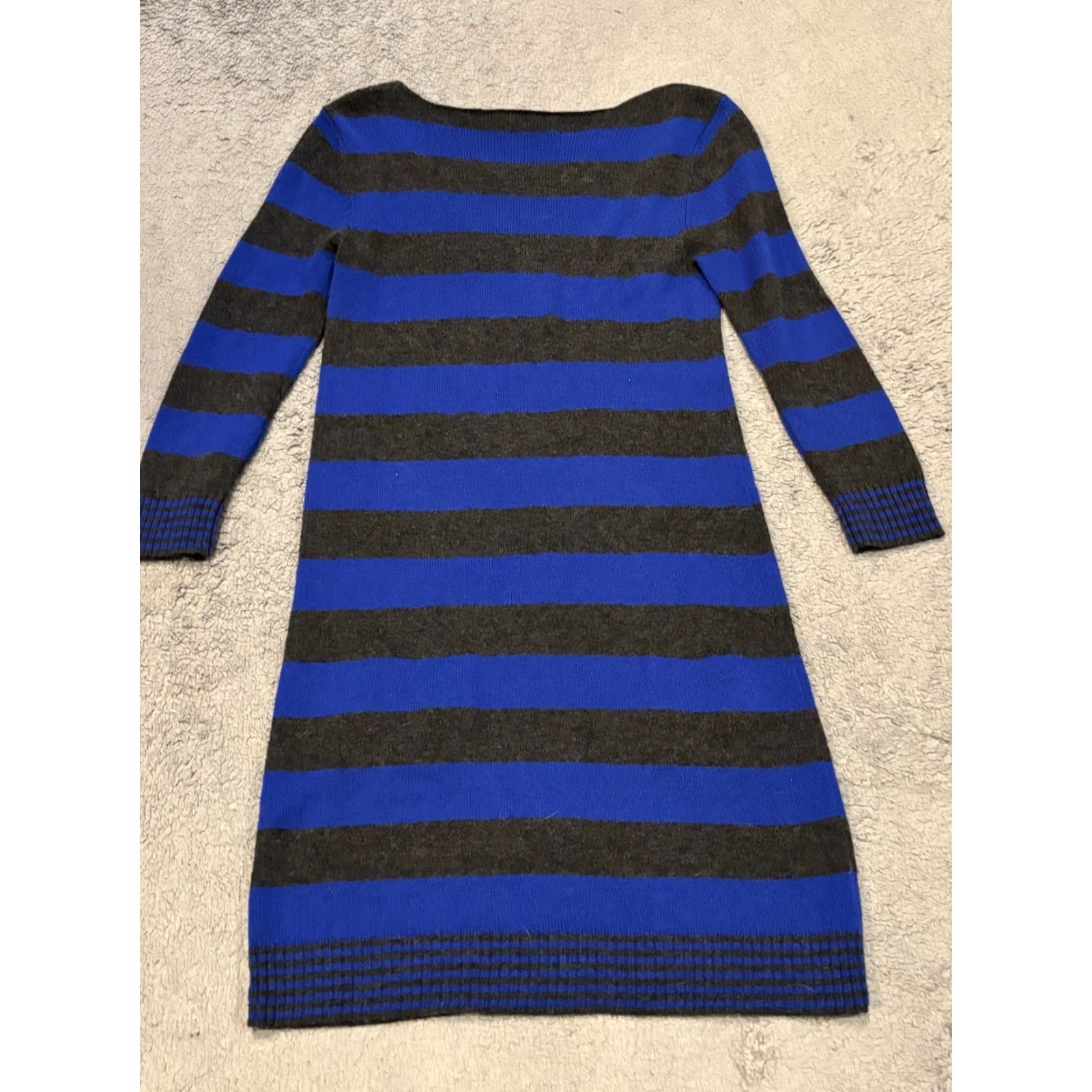 Express Express Sweater Dress Womens Medium Blue Striped V Neck Long Sleeve Pockets Size M / US 6-8 / IT 42-44 - 6 Thumbnail