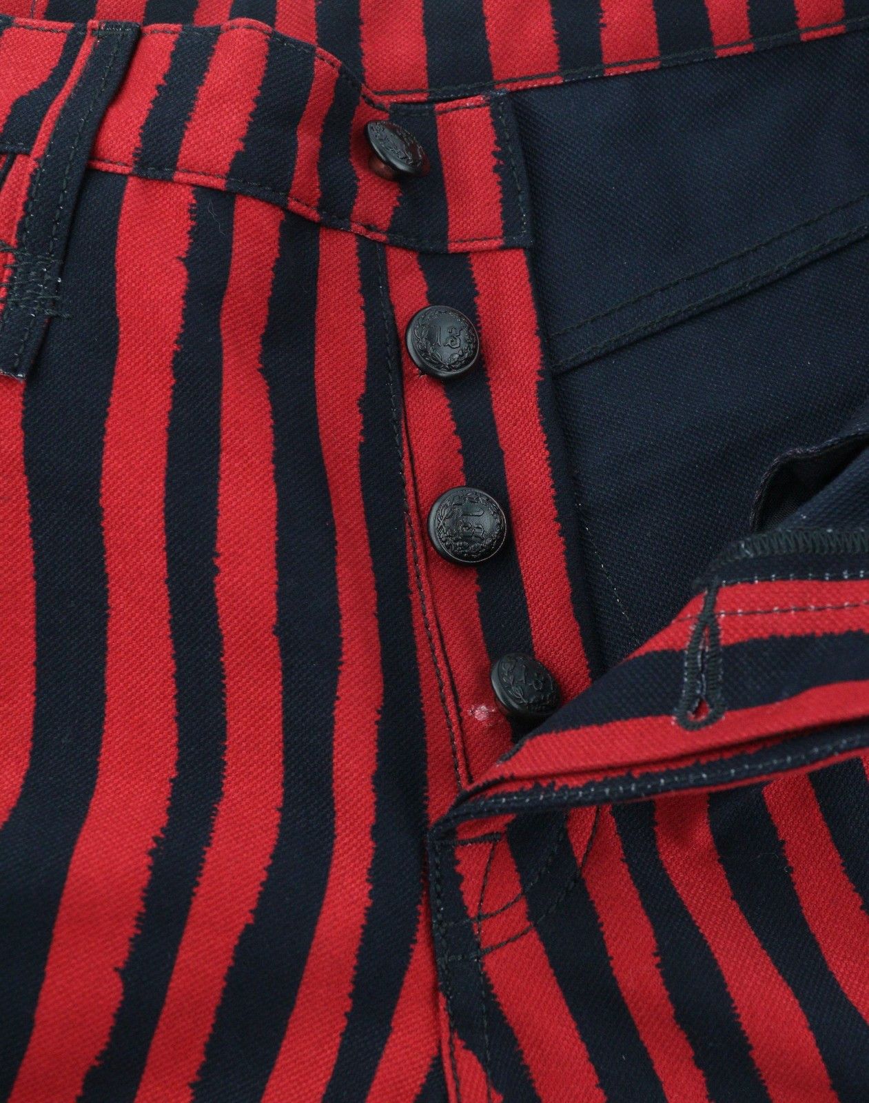 R13 POUCH POCKET 25 Red Stripe Turn-Up Denim Shorts 89422 Size 25" / US 0 / IT 36 - 6 Thumbnail
