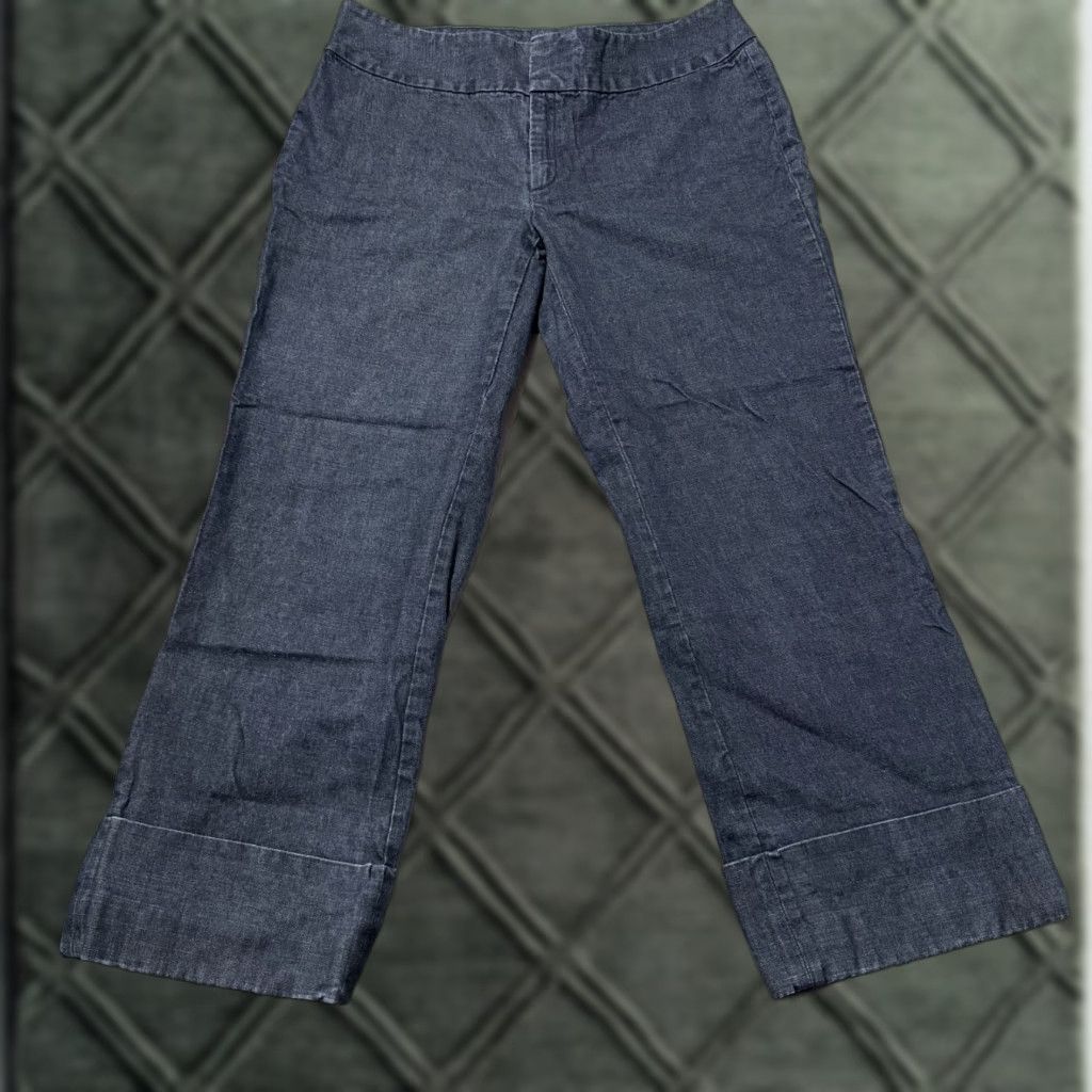 Banana Republic Banana Republic Jeans Women's Blue Crop Cuffed Zip Fly Martin Fit 10 Denim"} Size 32" / US 10 / IT 46 - 1 Thumbnail