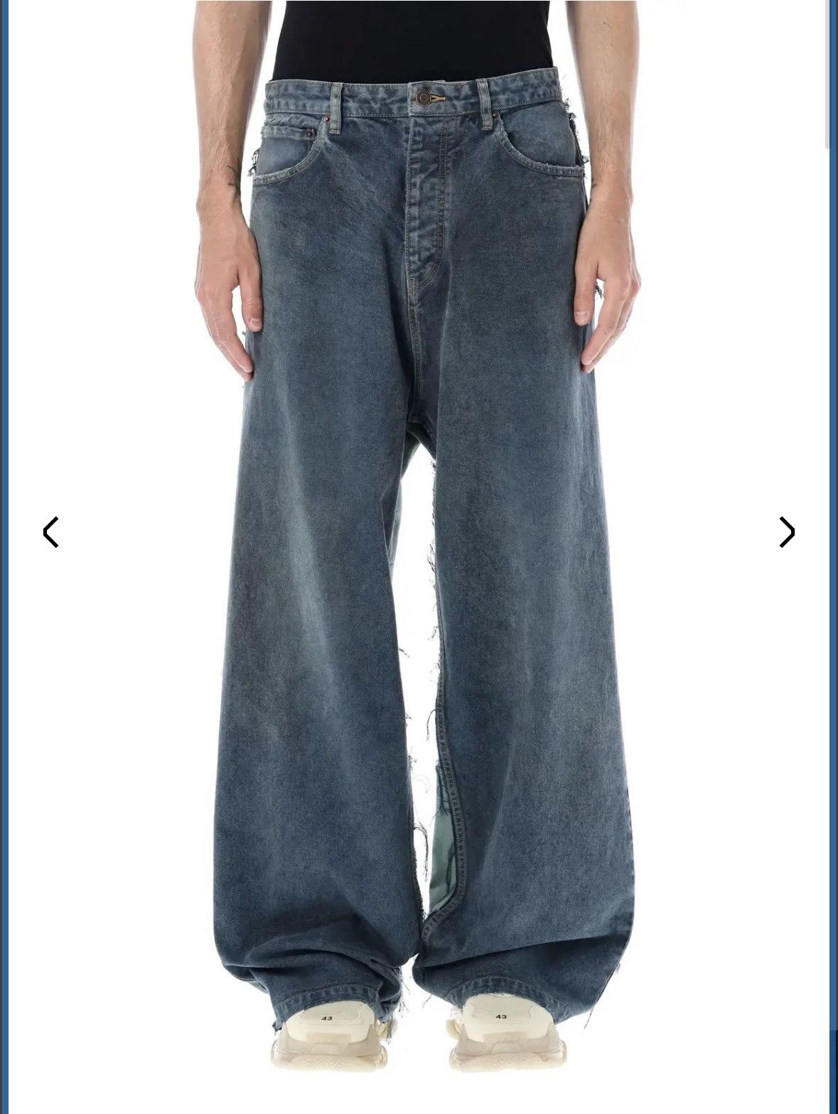 Balenciaga Balenciaga Hybrid Baggy Sweatpant Denim in Blue/Green Large Size US 36 / EU 52 - 1 Thumbnail