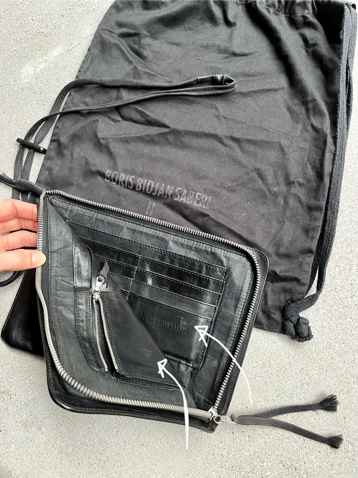 Boris Bidjan Saberi BBS • Zip-Around Wallet Bag • Black Smooth Leather Size ONE SIZE - 6 Thumbnail