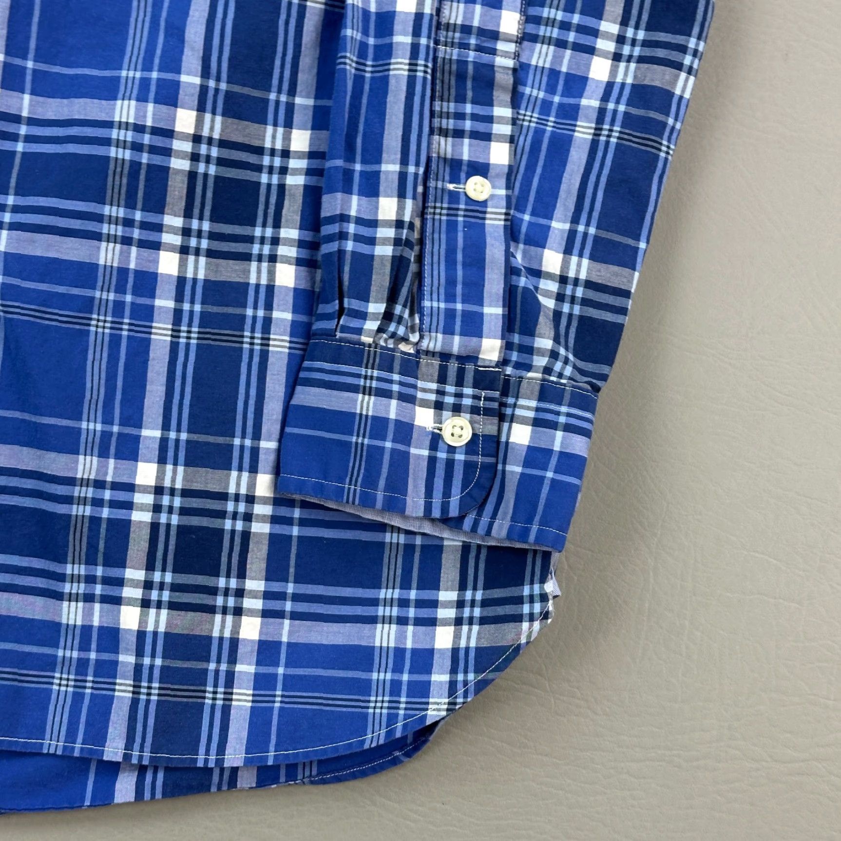 Ralph Lauren Ralph Lauren Shirt Mens Large Blue Plaid 100% Cotton Stretch Button-Down Casual Size US L / EU 52-54 / 3 - 3 Thumbnail