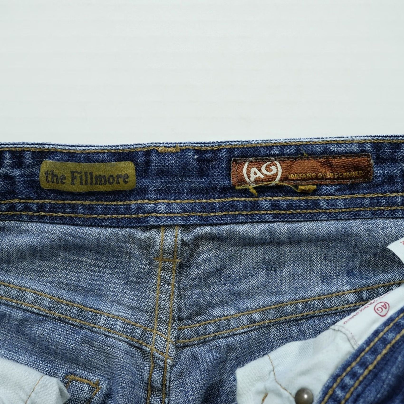 Denime AG Adriano Goldschmied Jeans Mens Bootcut 29x32 The Fillmore Blue Denim 5-Pocket Regular Waist Cotton Jeans Size US 29 - 6 Thumbnail