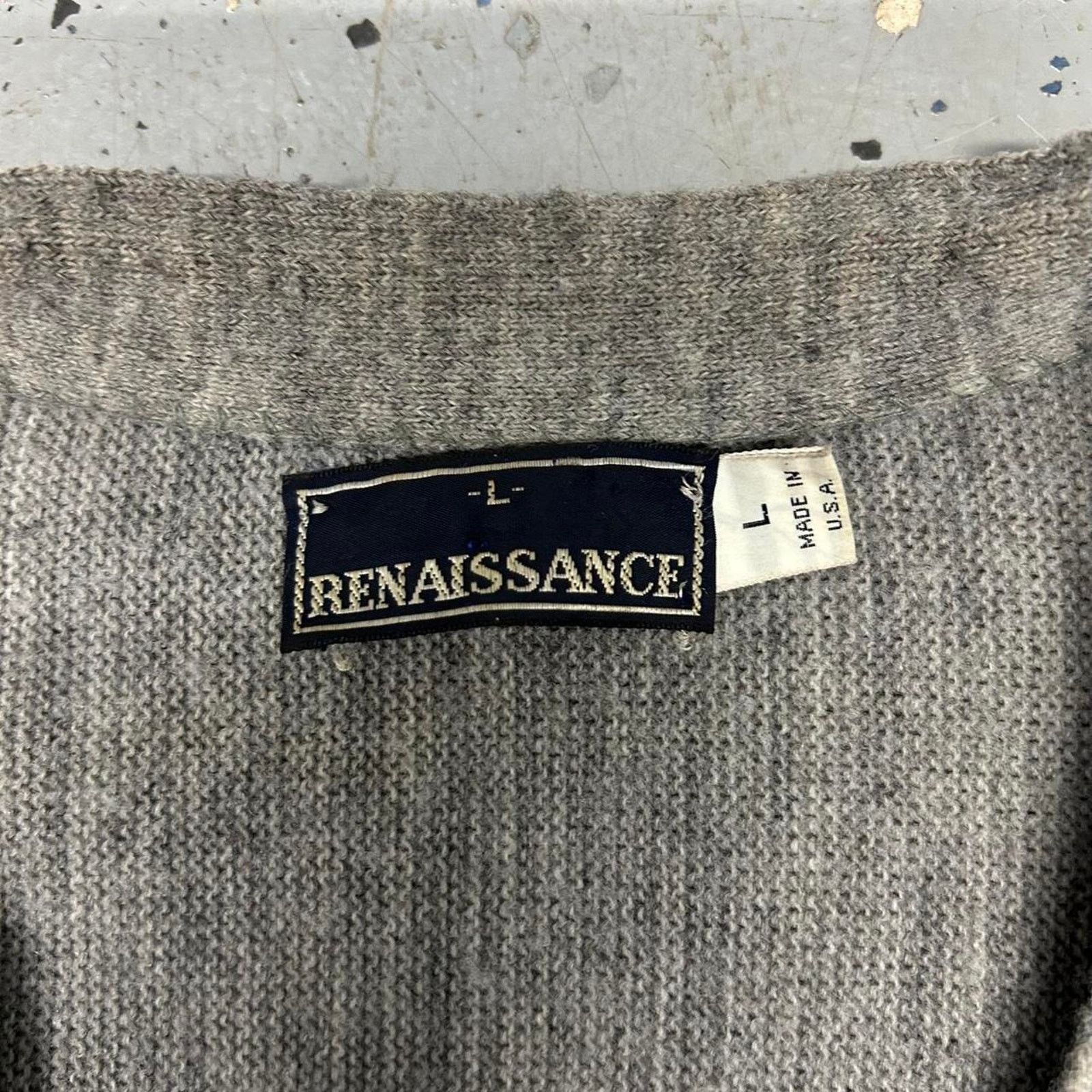 Other Grey vintage cardigan with a worn look Size US L / EU 52-54 / 3 - 5 Thumbnail