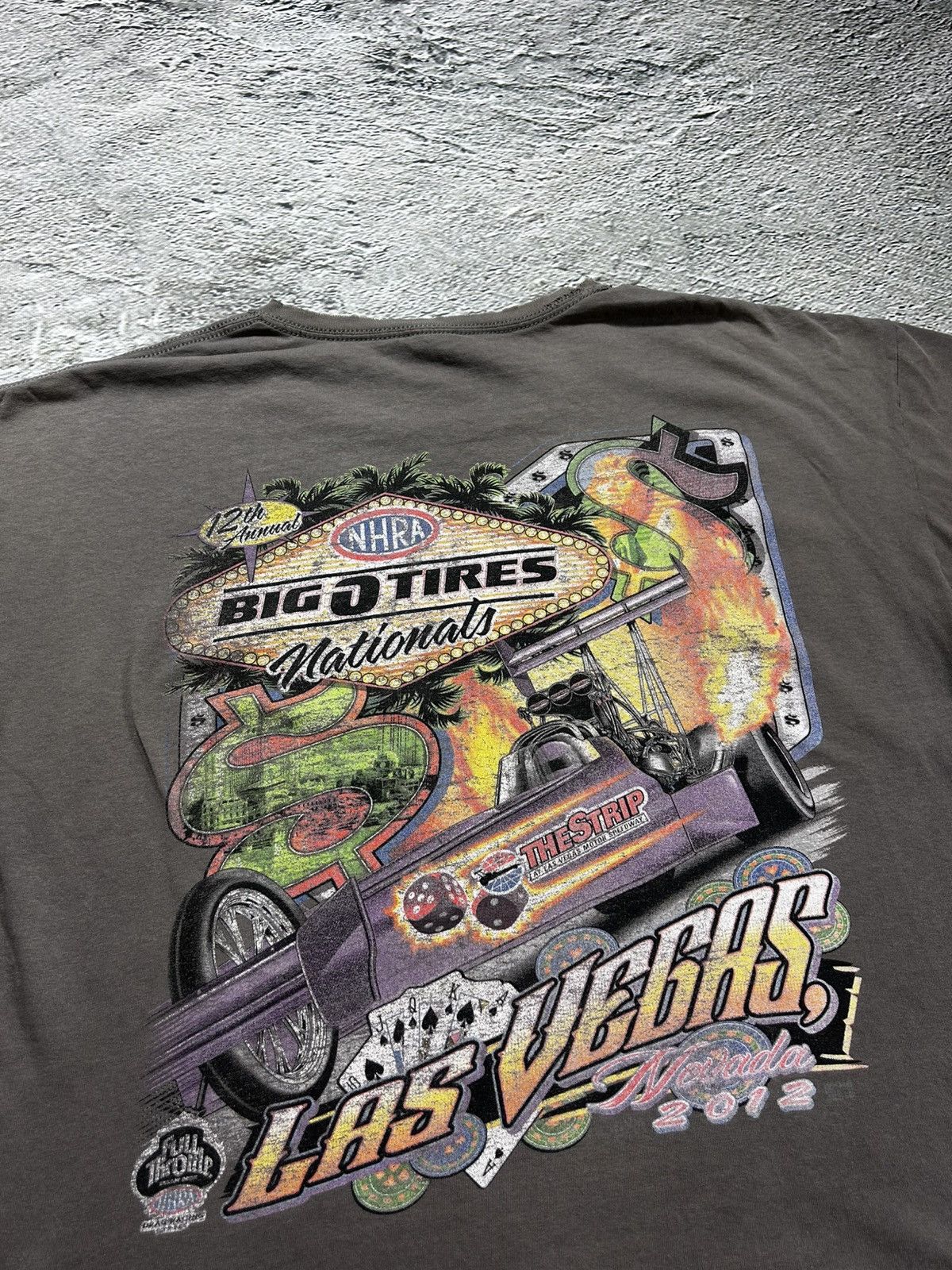 Anvil × Vintage Vintage trashed t-shirt Anvil Las Vegas Big O Tires 2012 Size US XXL / EU 58 / 5 - 7 Thumbnail