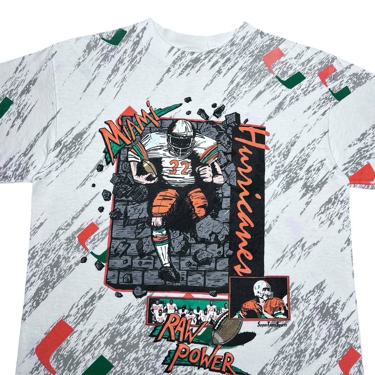 NCAA NCAA Miami Hurricanes Super Team Sports All Over Print Tee Size US L / EU 52-54 / 3 - 4 Thumbnail