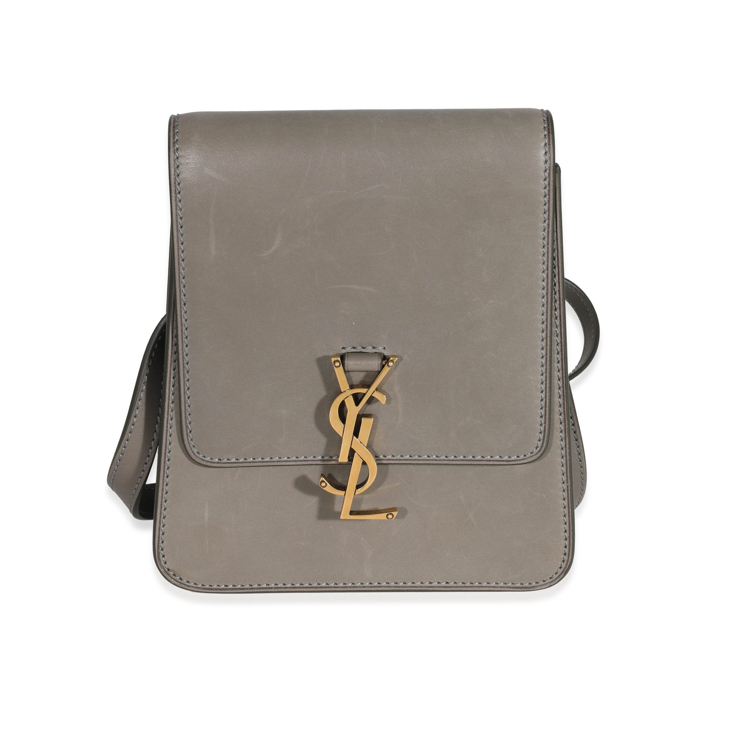 image of YVES Saint Laurent Grey Leather North South Kaia Satchel, Women's