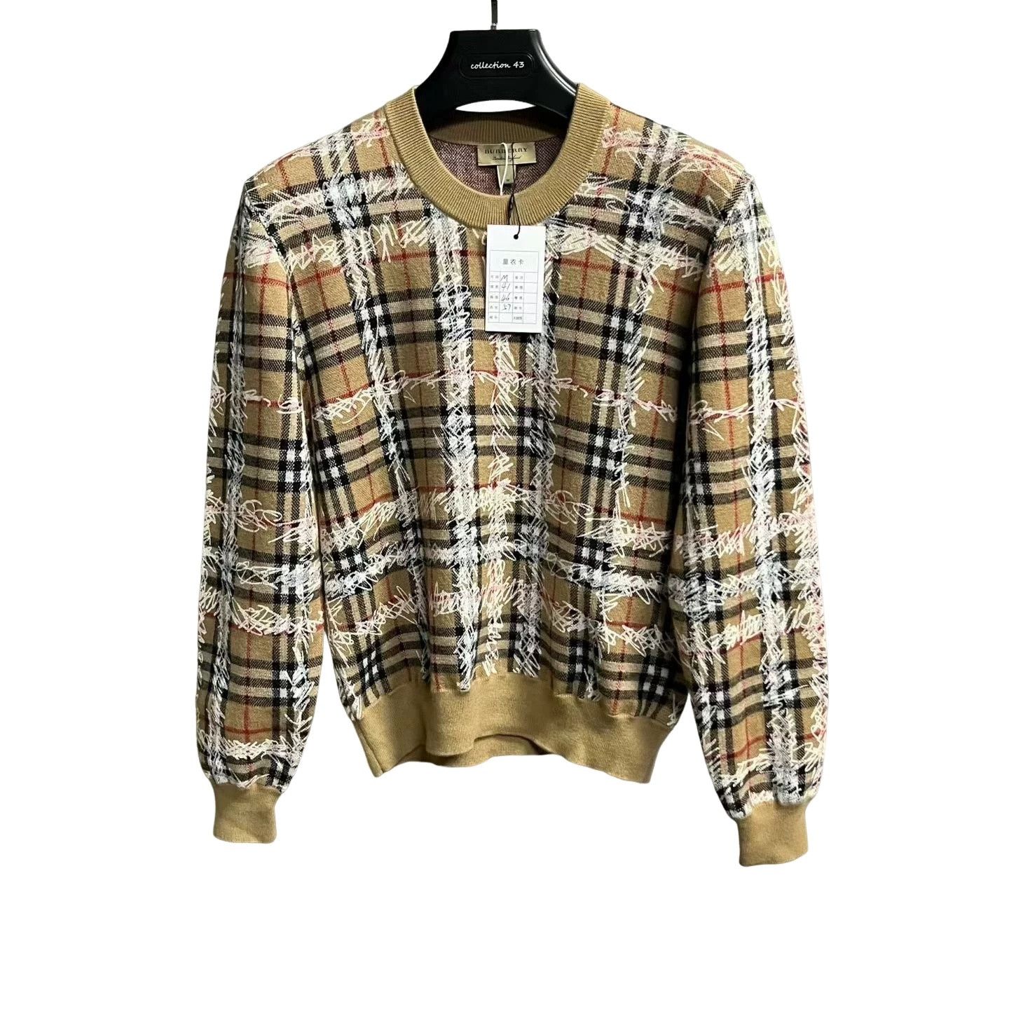 Burberry Burberry Scribble Check Merino Wool Sweater Size M Size US M / EU 48-50 / 2 - 1 Thumbnail