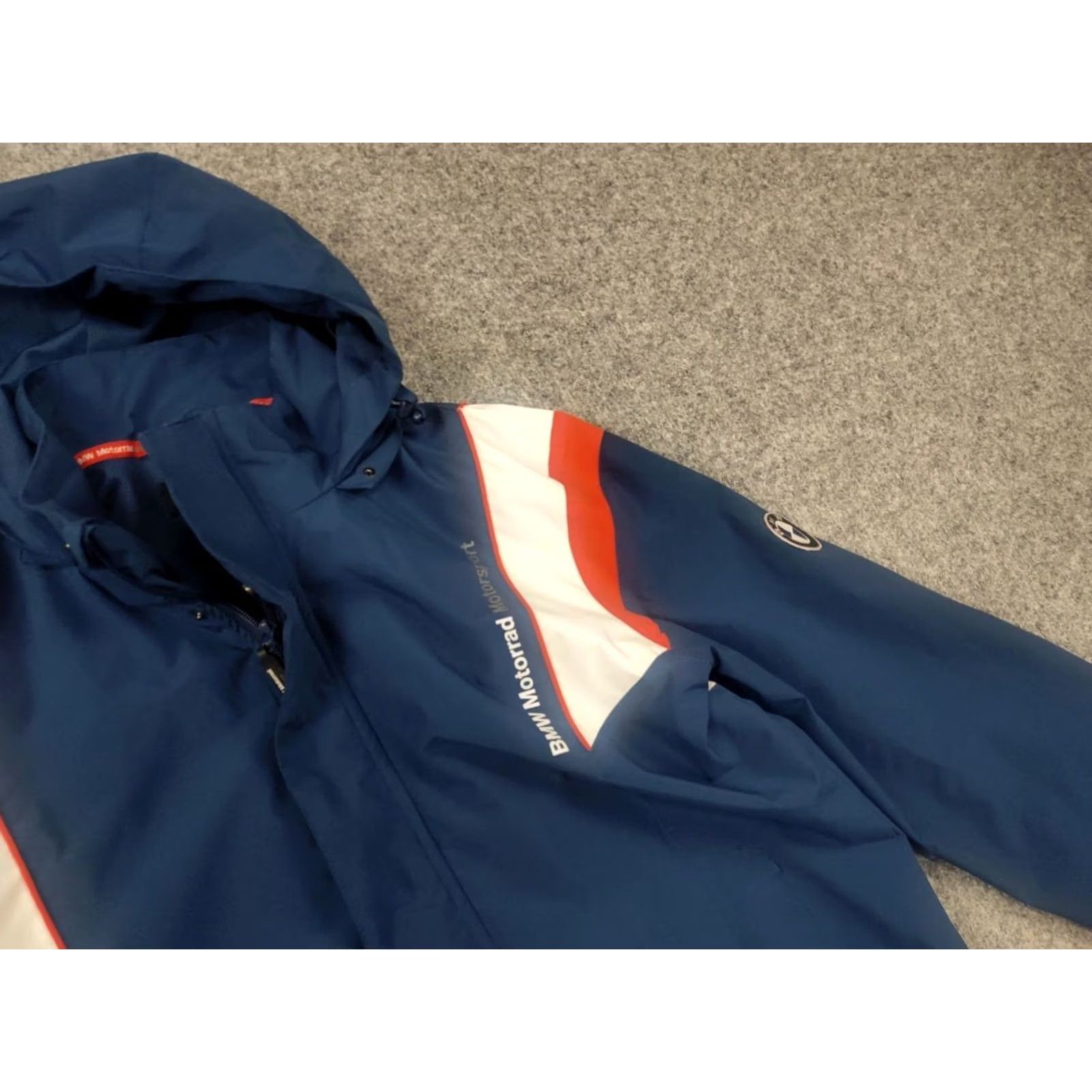BMW BMW Motorrad Motorsport Racing Blue Logo Hooded Jacket Team Track Windbreaker Mens S Blue Logo Racing Size US S / EU 44-46 / 1 - 6 Thumbnail
