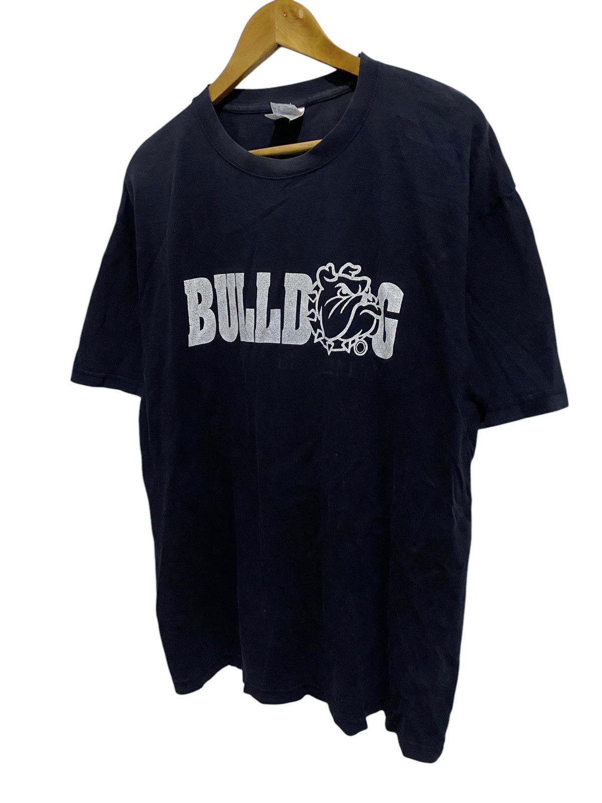 Vintage 90s !! Vtg BULLDOG Tshirt Big Logo Faded Colour Size US XL / EU 56 / 4 - 2 Thumbnail