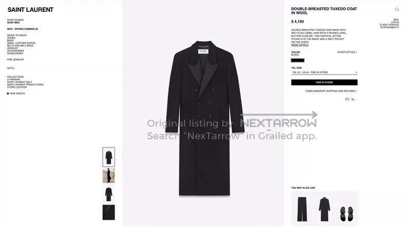 Saint Laurent Paris black silk double. Size US L / EU 52-54 / 3 - 8 Thumbnail