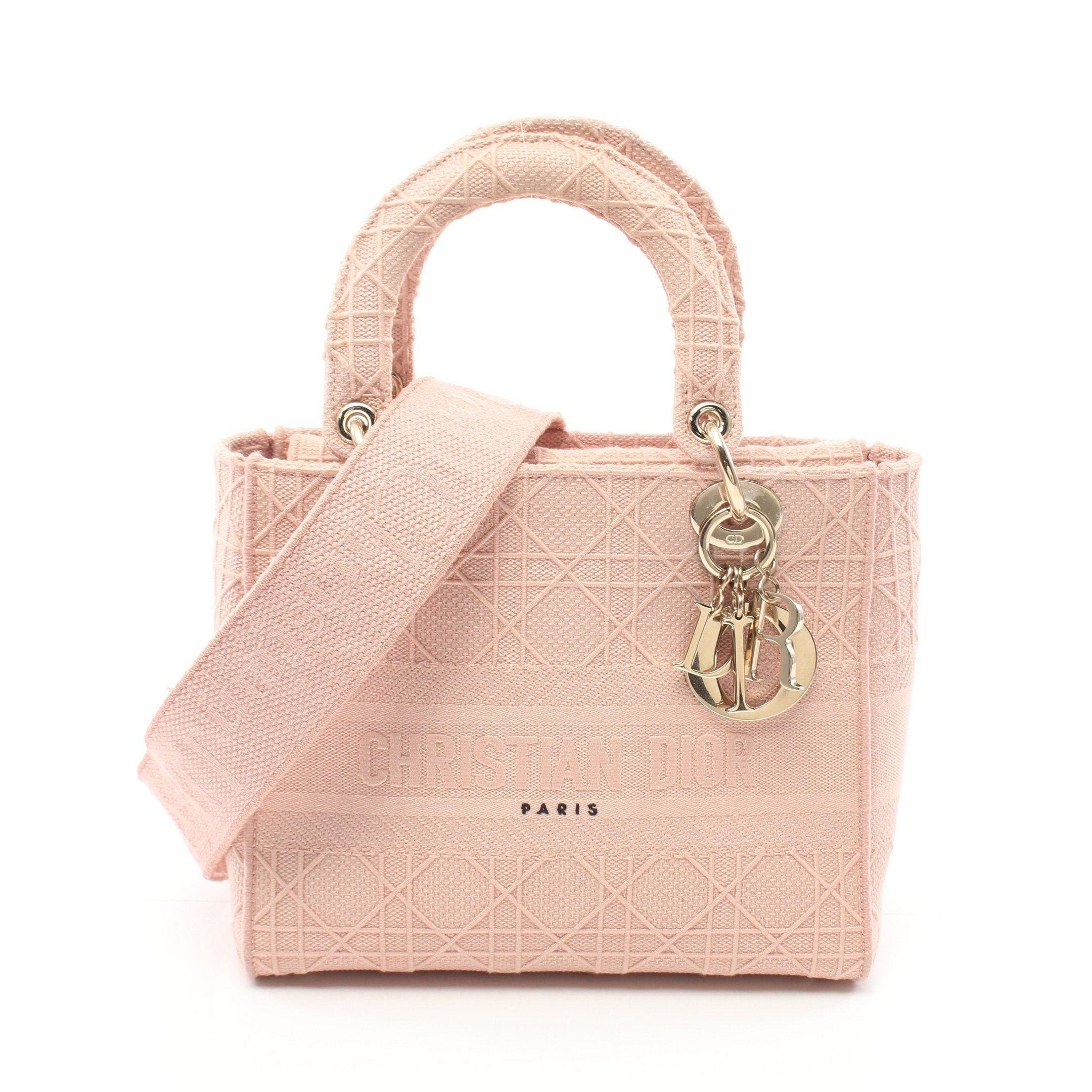 Dior Dior Lady Medium Bag Handbag Canvas Pink Size ONE SIZE - 1 Thumbnail