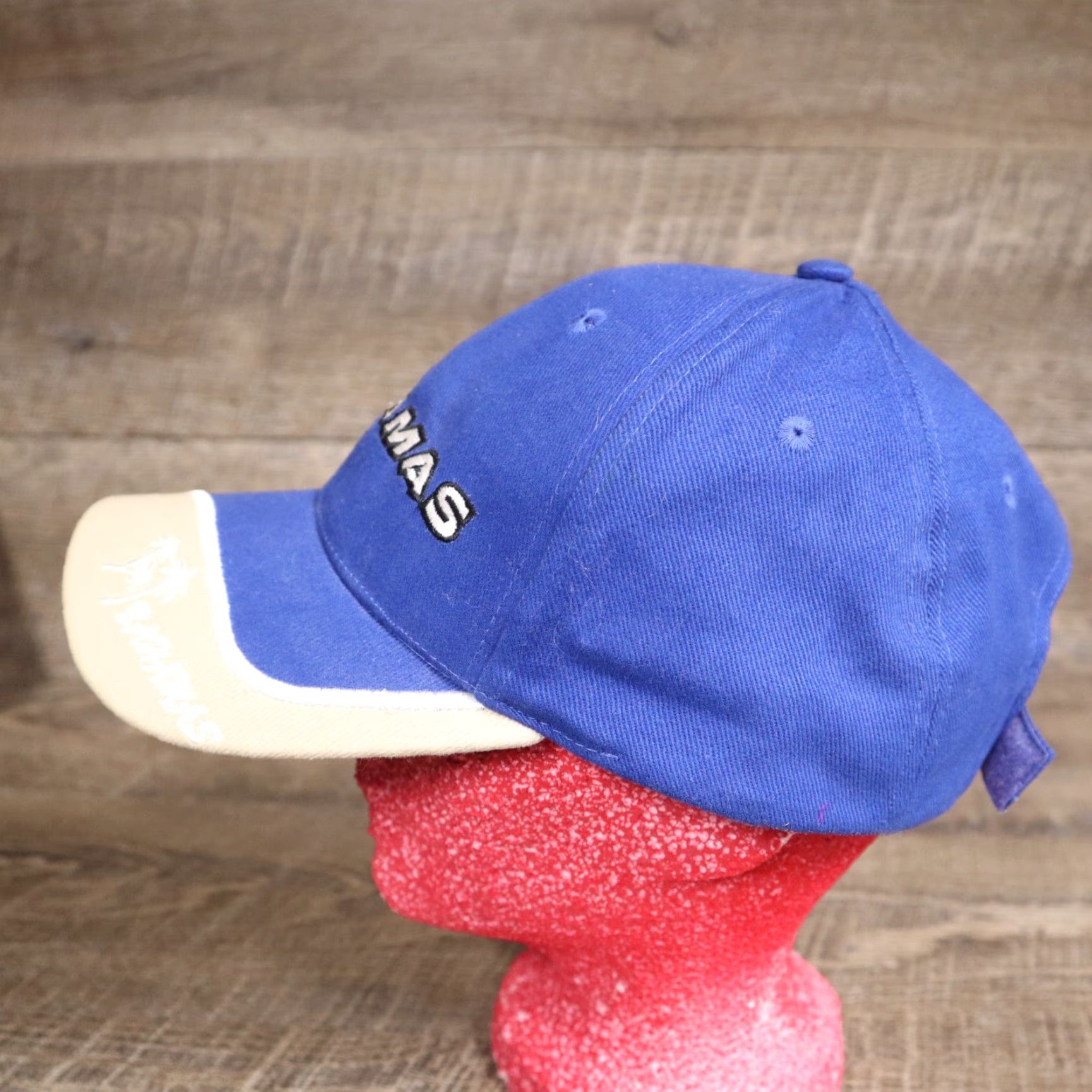 Vintage Bahamas Blue Tan Hat Strapback Embroidered Cap Adjustable Adult Beach Logo Cap Unisex Size ONE SIZE - 3 Thumbnail
