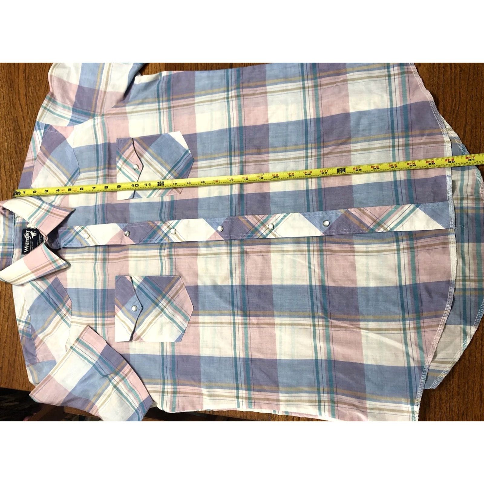Wrangler VINTAGE Wrangler Pearl Snap Shirt Men 16.5 X Long Tails Reg Fit Plaid Pink Cowboy Western Size US XL / EU 56 / 4 - 6 Thumbnail
