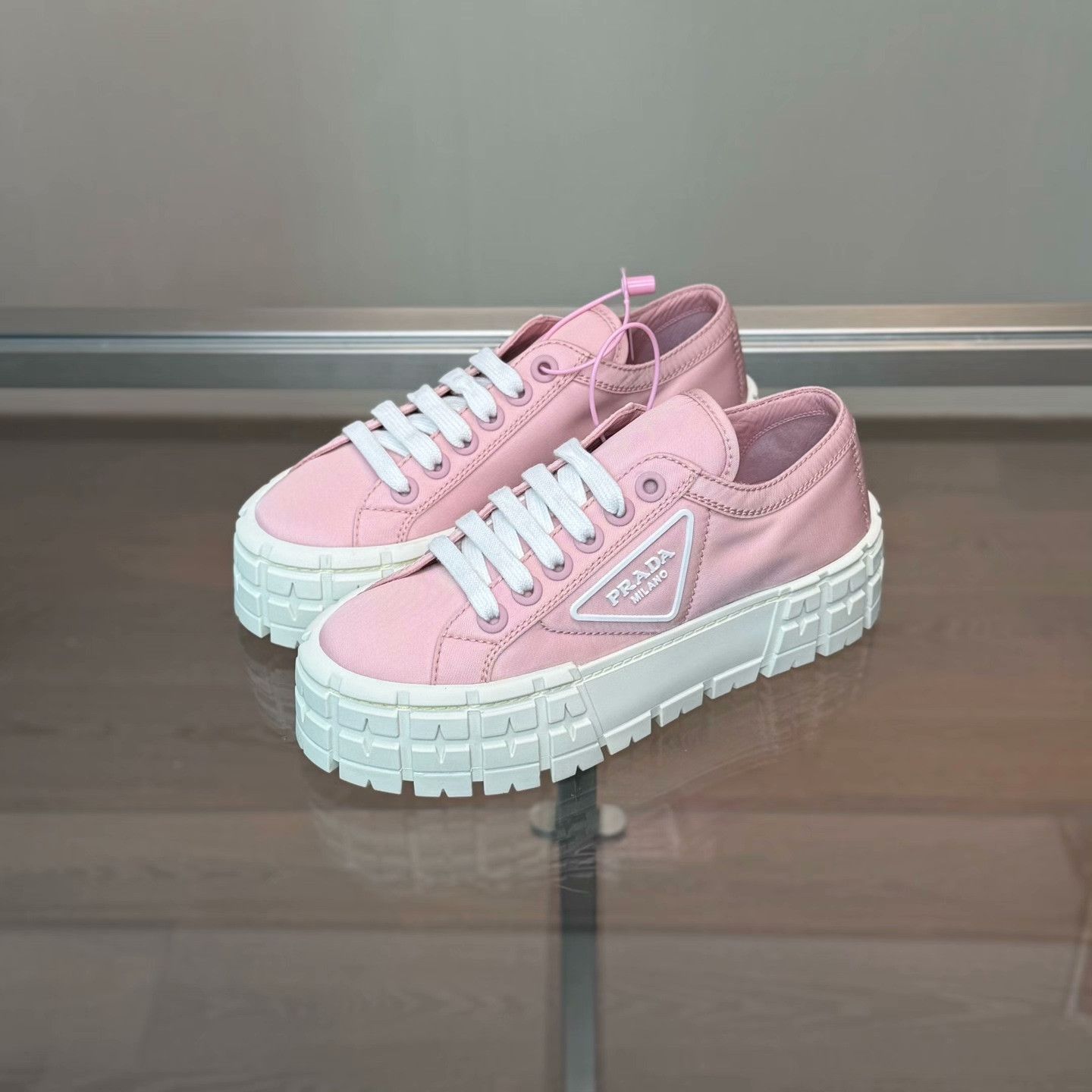 Prada Prada Nylon Pink Lowtop Sneakers 36 Women Size US 6 / IT 36 - 1 Thumbnail