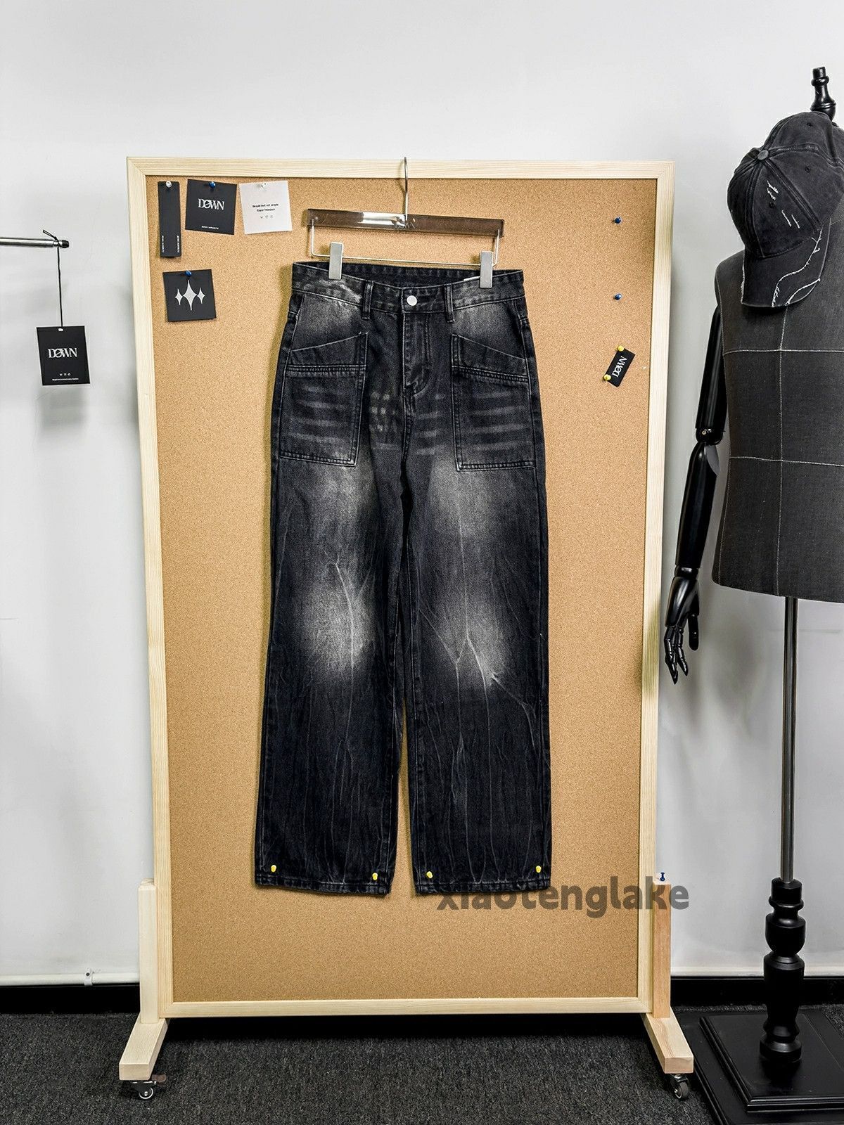 Vintage Washed faded loose baggy skate hiphop cargo jeans Size US 36 / EU 52 - 1 Thumbnail