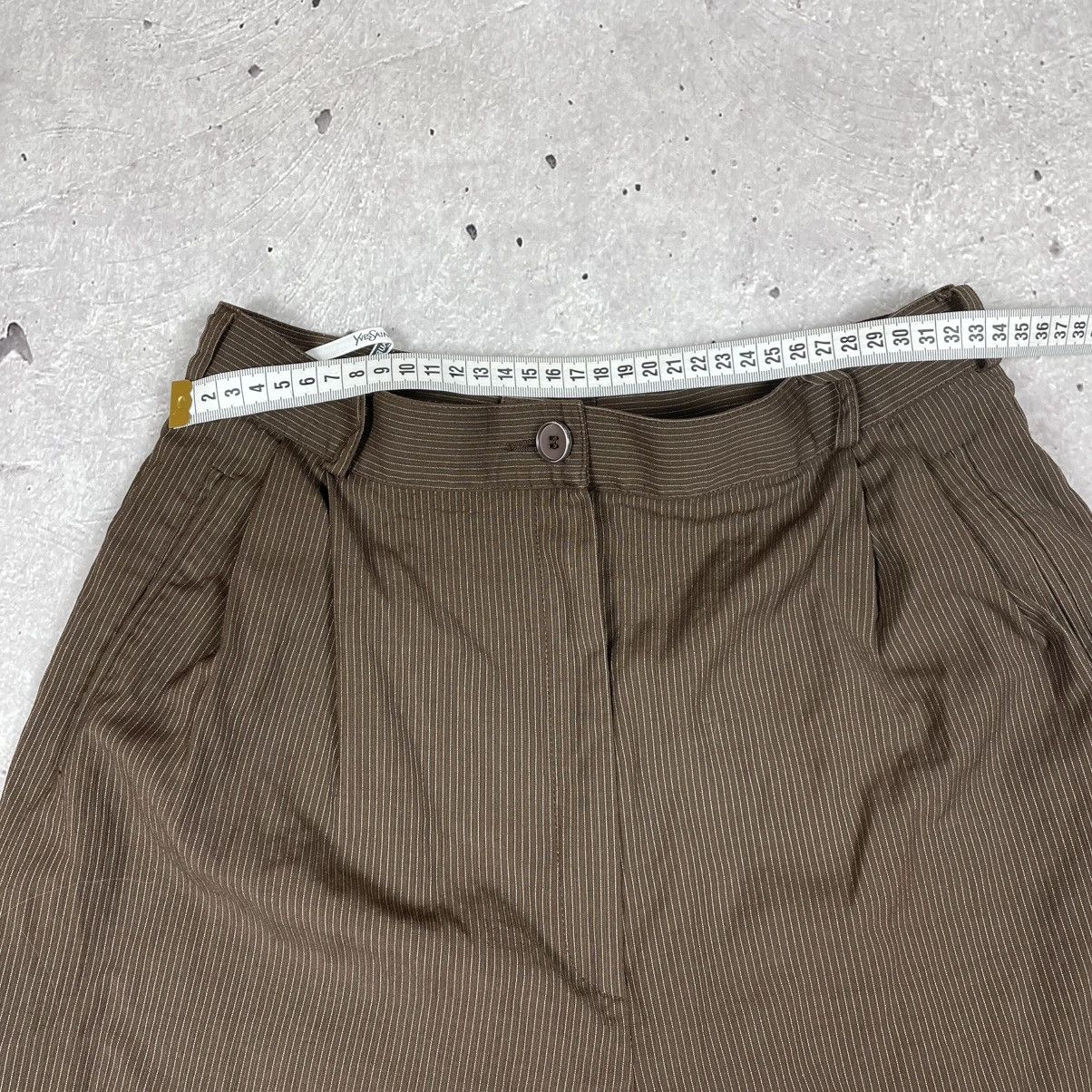 yves saint laurent wool pants women brown