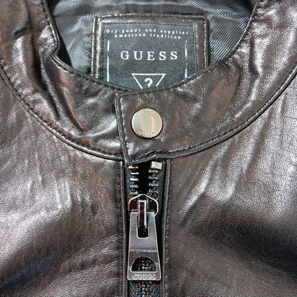 Guess Stunning GUESS Womens Leather Jacket Moto Style Black Size S / US 4 / IT 40 - 14 Thumbnail