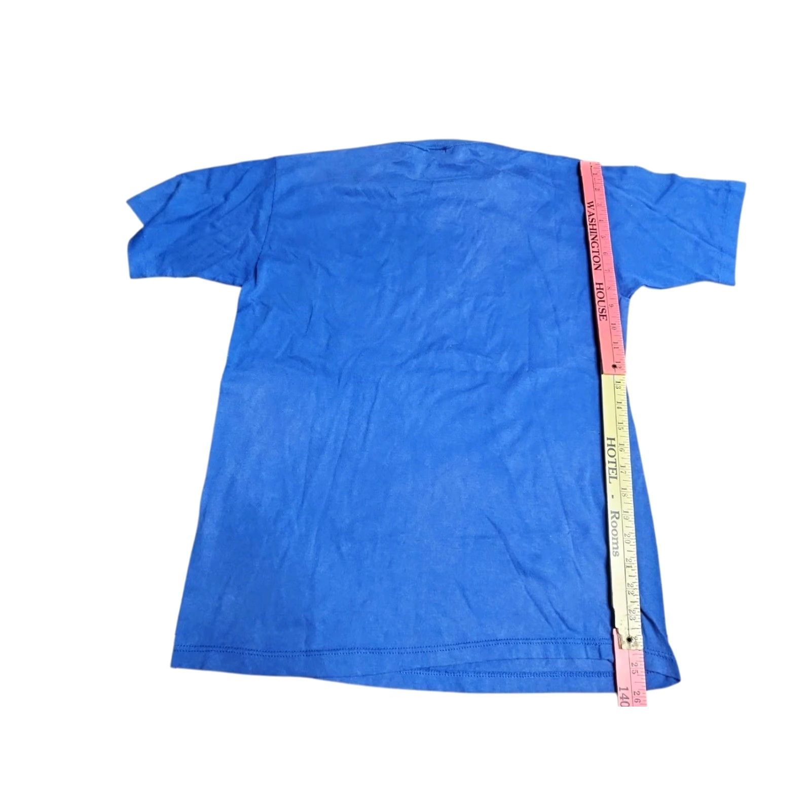 Jerzees Vintage Men's 1990s Cotton Blend Crewneck T-Shirt Blue Short Sleeve Made in USA Size US L / EU 52-54 / 3 - 2 Thumbnail