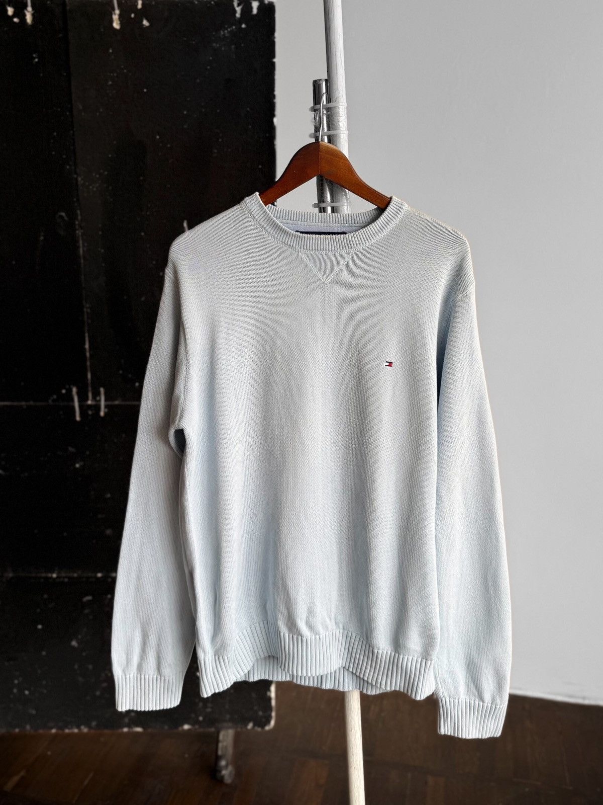 Tommy Hilfiger Tommy Hilfiger Light Blue Chunky Cotton Sweater Crew Neck Size US M / EU 48-50 / 2 - 2 Thumbnail