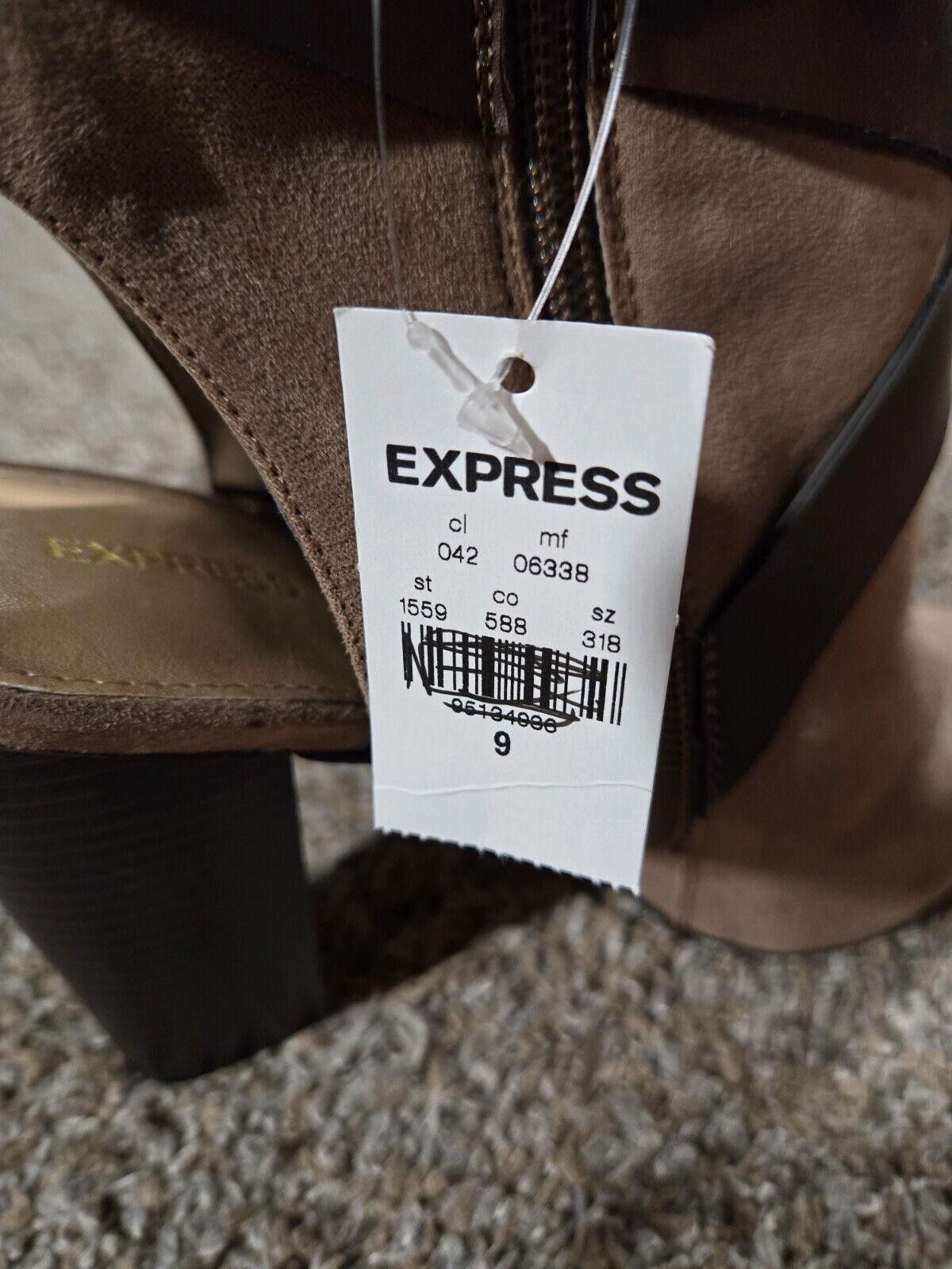 Express Express Pointed Toe Open Back Tan High Heel Shoe Size 9 Size US 9 / IT 39 - 6 Thumbnail