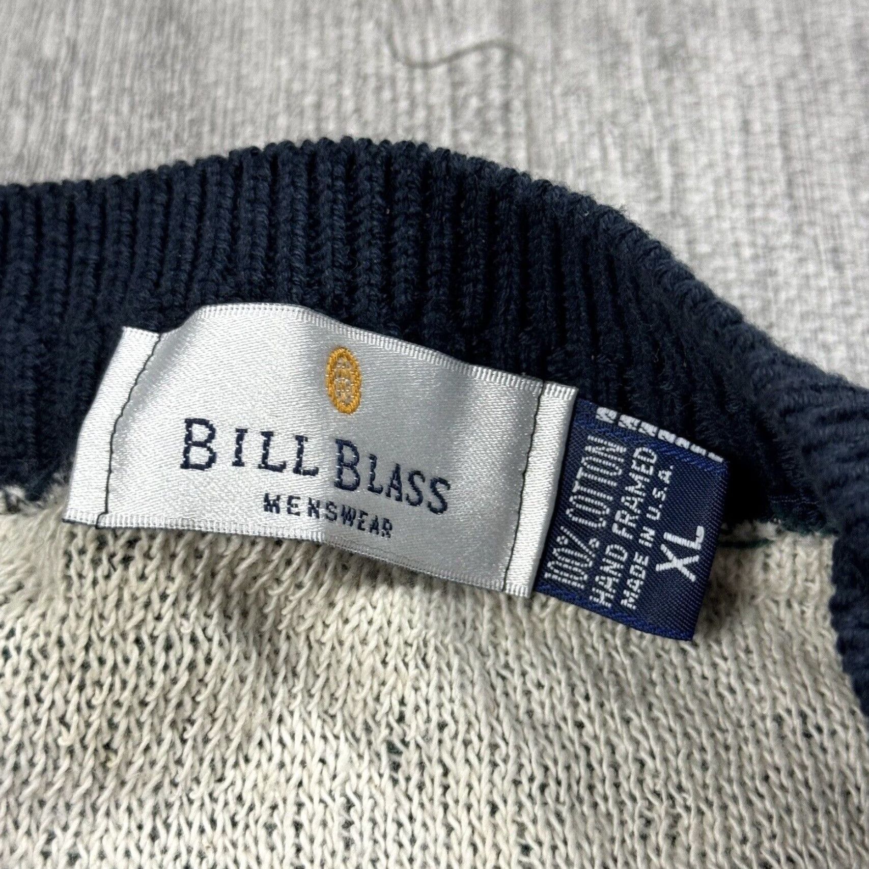 Bill Blass VINTAGE Bill Blass Sweater XL Blue Green White Plaid 90s USA Made Crewneck Mens Classic Preppy Size US XL / EU 56 / 4 - 3 Thumbnail
