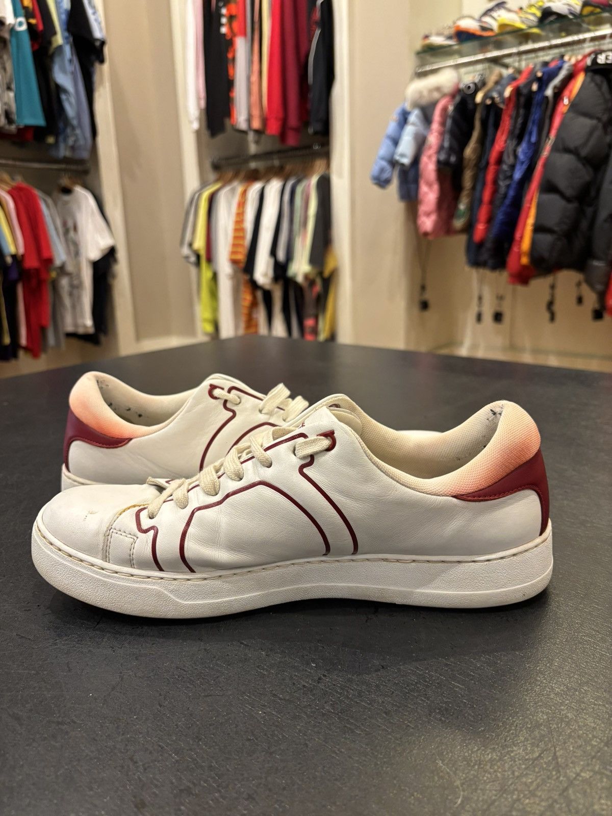 Salvatore Ferragamo Ferragamo Liberty Sneakers White Red Size US 9.5 / EU 42-43 - 3 Thumbnail