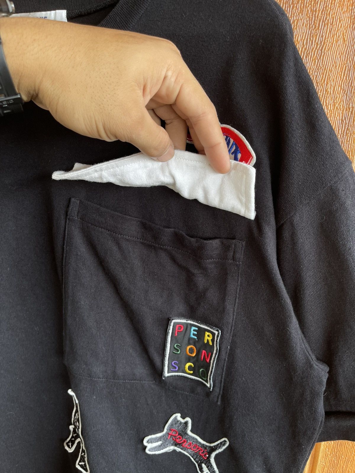 PERSON'S Rare🔥PERSON’S🔥Patches Design Pocket Tshirt Size US XL / EU 56 / 4 - 7 Thumbnail