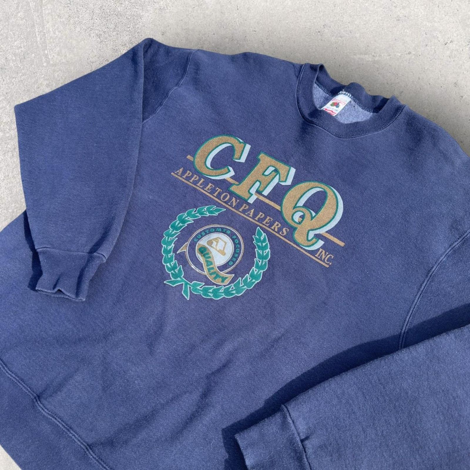 Fruit Of The Loom 90’s Made in the USA CFQ INC. Crewneck 🌟 Size US L / EU 52-54 / 3 - 3 Thumbnail