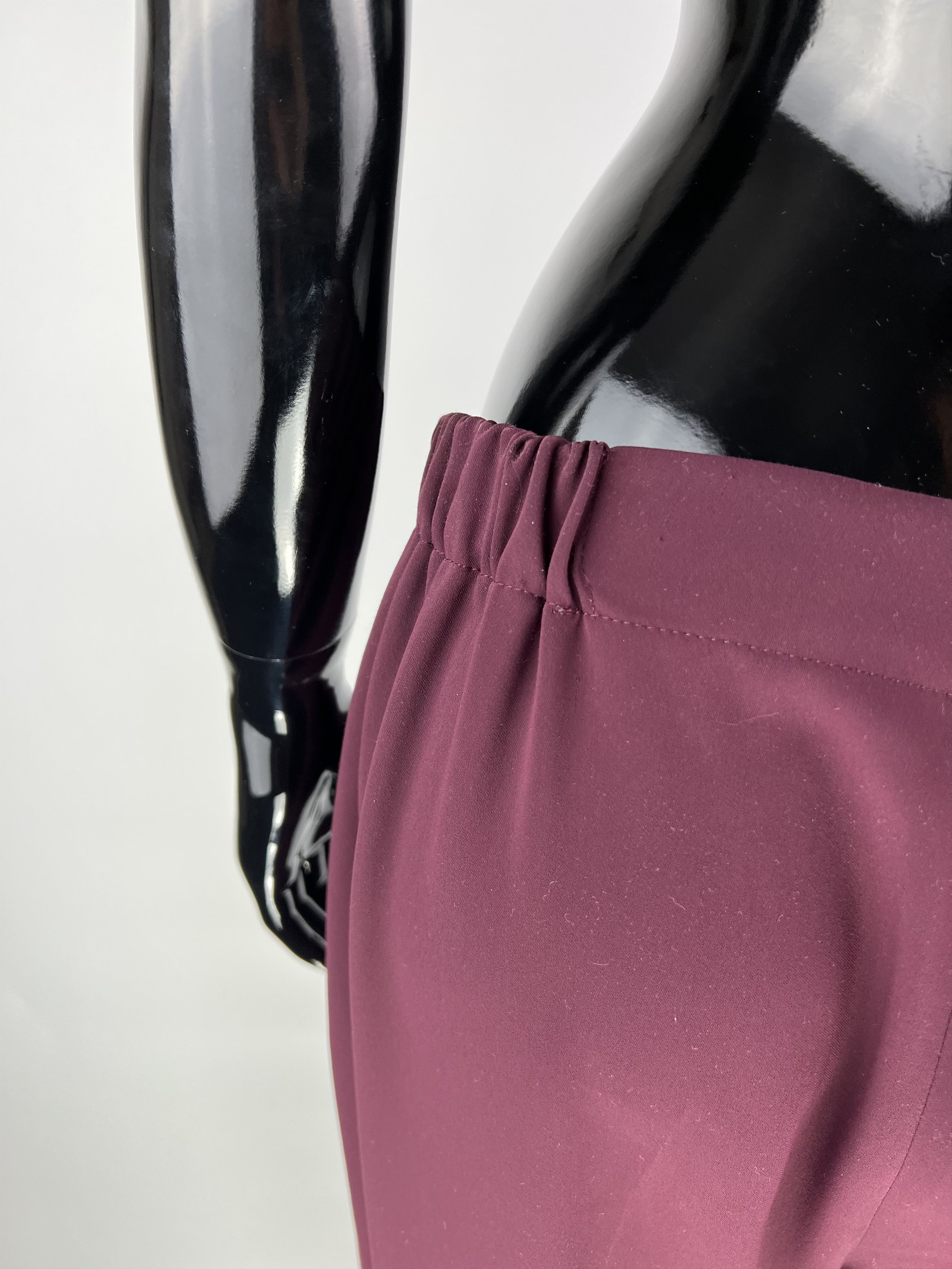Designer Marina Rinaldi Burgundy Pants Size M/L Size 32" / US 10 / IT 46 - 4 Thumbnail