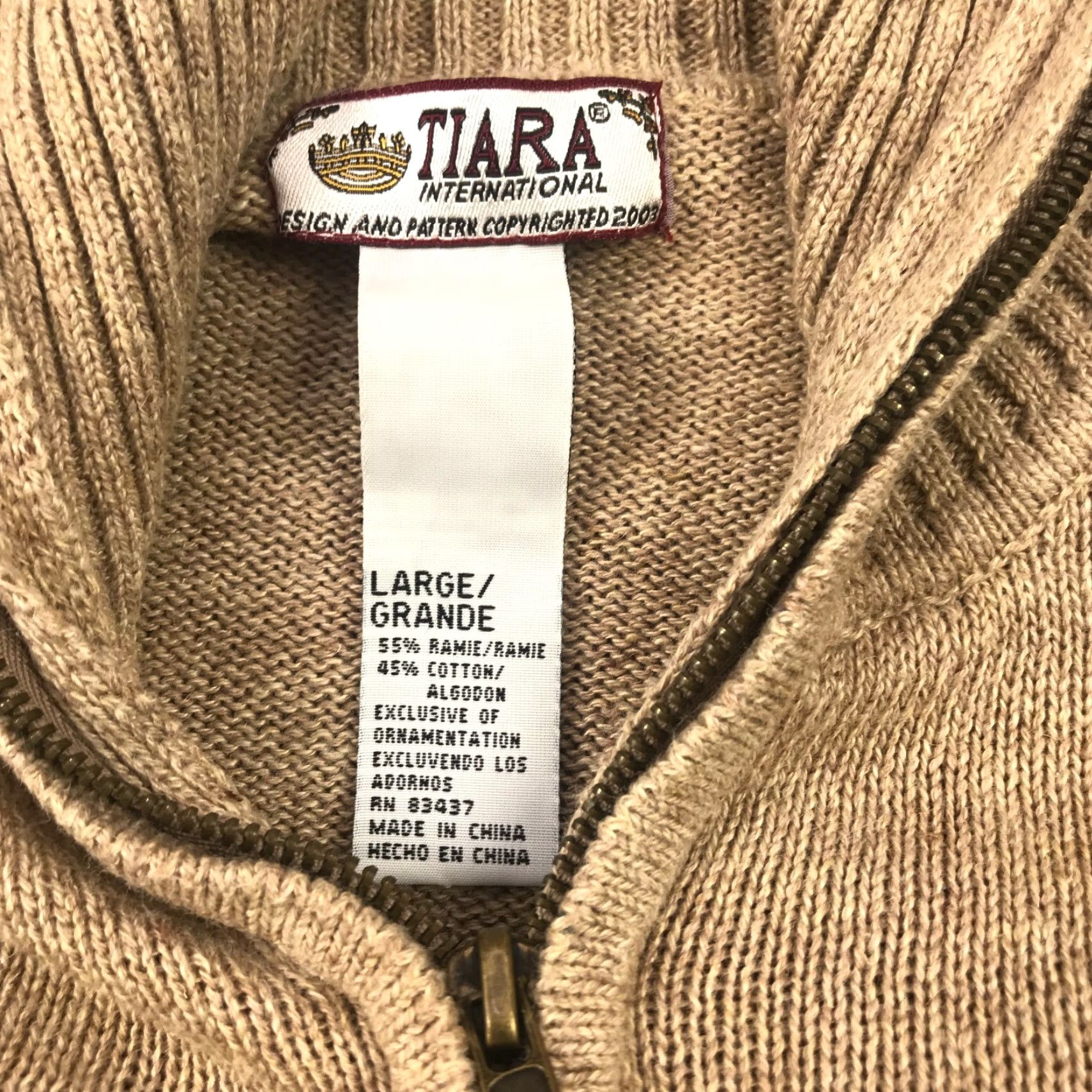 Vintage VINTAGE Tiara International Floral 3D Embroidered Sweater Cardigan Large Beige Womens Size L / US 10 / IT 46 - 5 Thumbnail