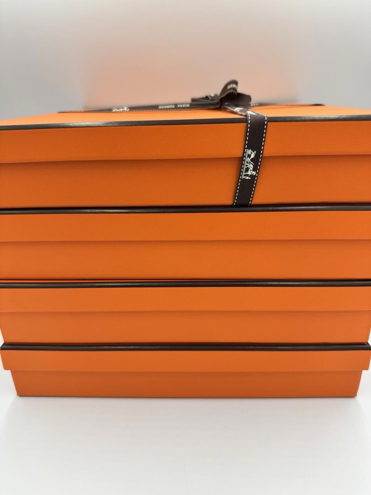 Hermes Hermes 11 by 11 4 Empty Authentic Box Only w/ Ribbons Slip N Size ONE SIZE - 3 Thumbnail