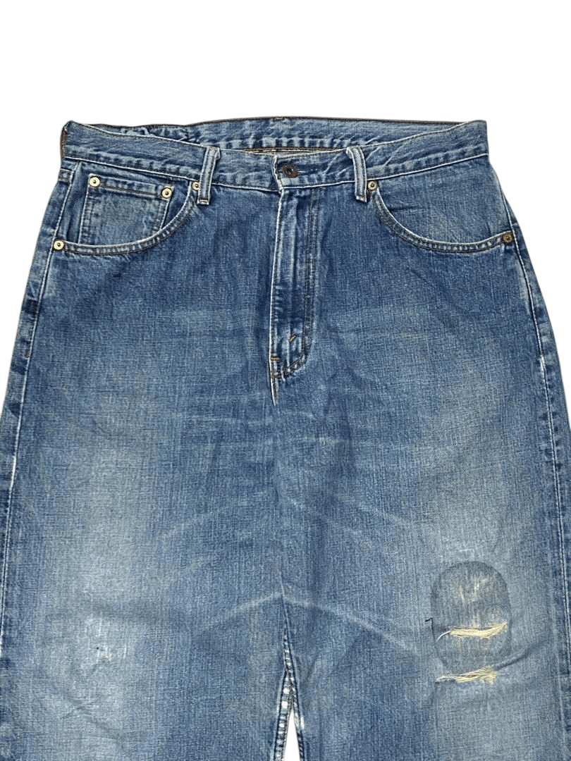 Levi's Vintage Y2K Levi's 504 Blue Washed Distressed Baggy Jeans Size US 34 / EU 50 - 3 Thumbnail