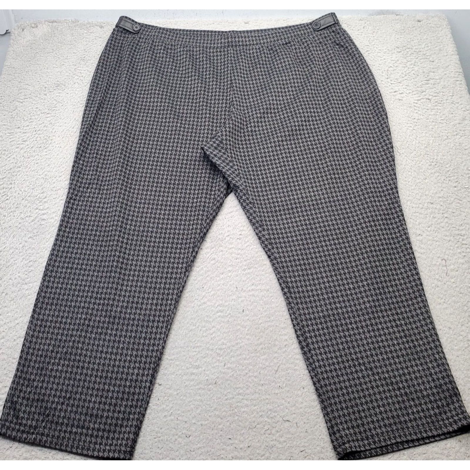 Avenue Avenue Womens Pants 26 Pull On Ankle Straight Leg Outdoor Multicolor Houndstooth Casual Pants Womens Size 26 27 Inseam 27" Band 20.75" 38.25" N/A Size 26" / US 2 / IT 38 - 2 Thumbnail