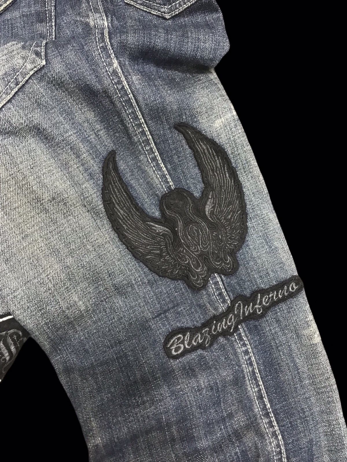Japanese Brand 💥FLARE💥Archival semanticdesign Flare Patches Denim F432 Size US 31 - 21 Thumbnail