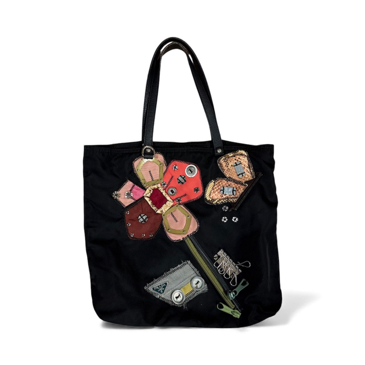 Prada Prada Embroidery Flower Hardware Tote Bag Size ONE SIZE - 1 Thumbnail