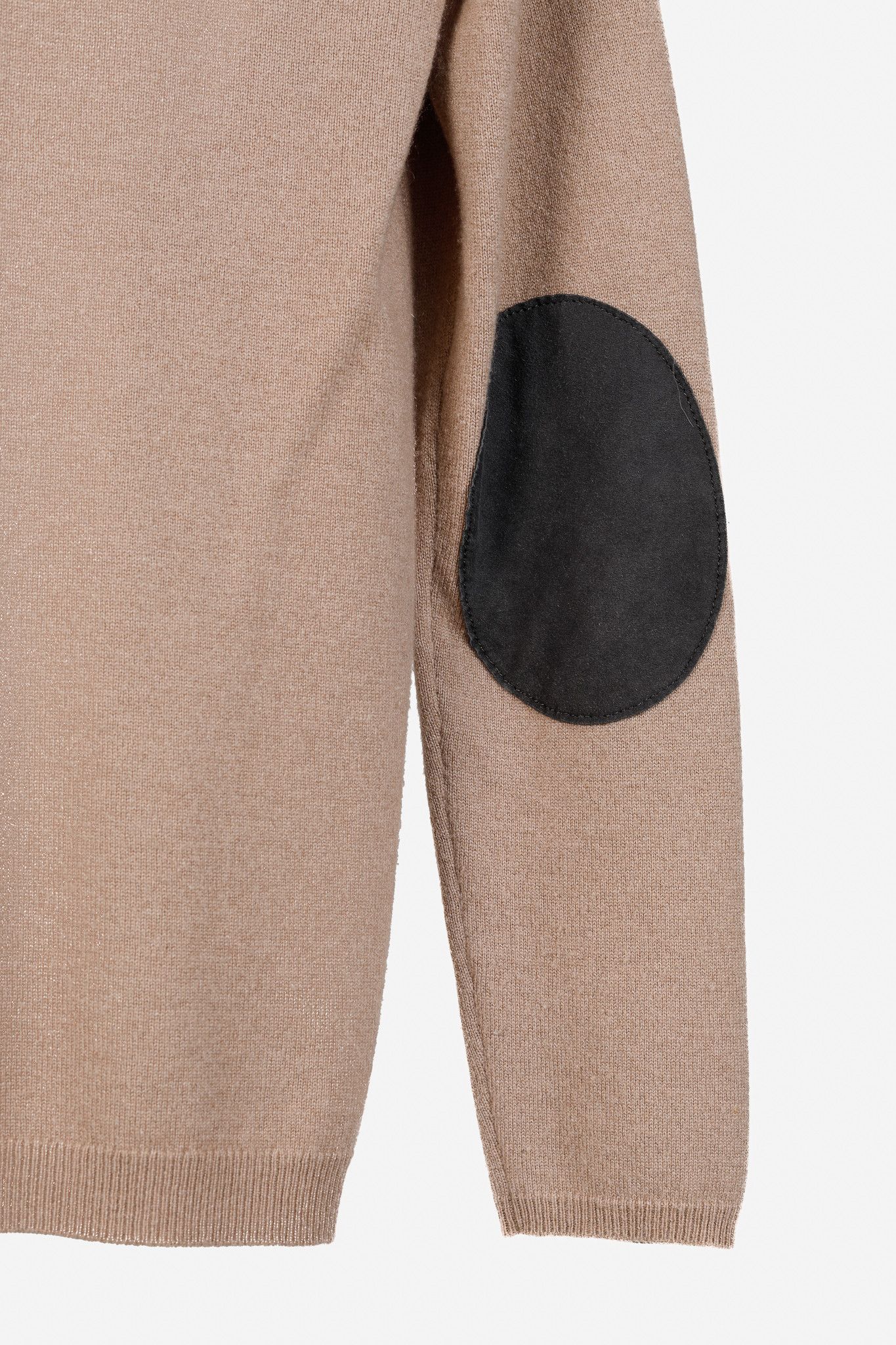 Brunello Cucinelli Brunello Cucinelli Beige Cashmere Elbow-Patch Sweater Size L / US 10 / IT 46 - 7 Thumbnail