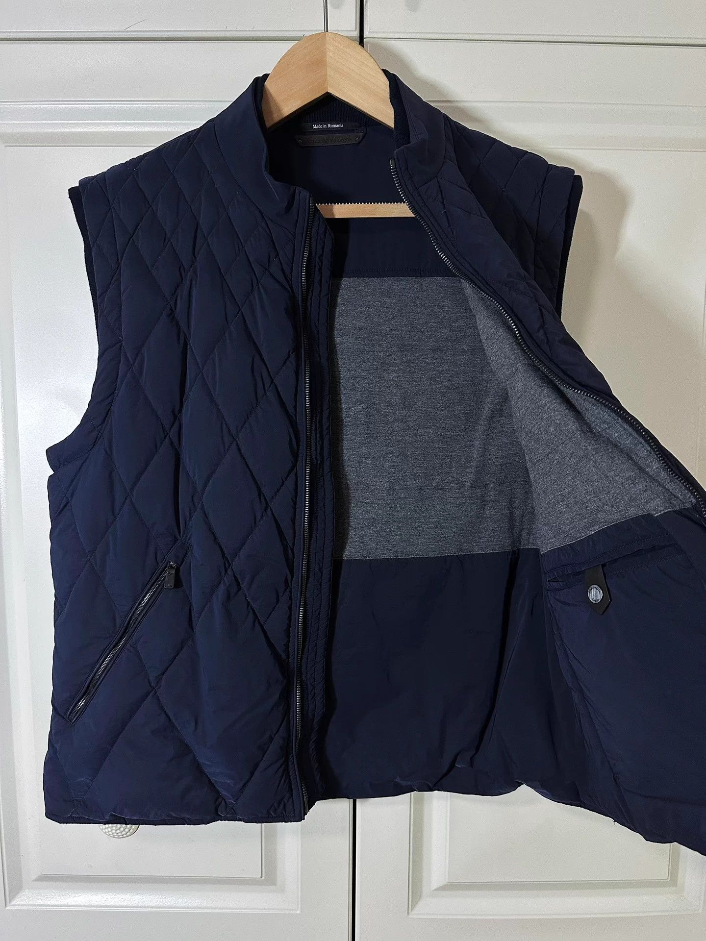 Ermenegildo Zegna Zegna Main Line Navy Wool/Goose Down Down Vest 54 Size US L / EU 52-54 / 3 - 2 Thumbnail