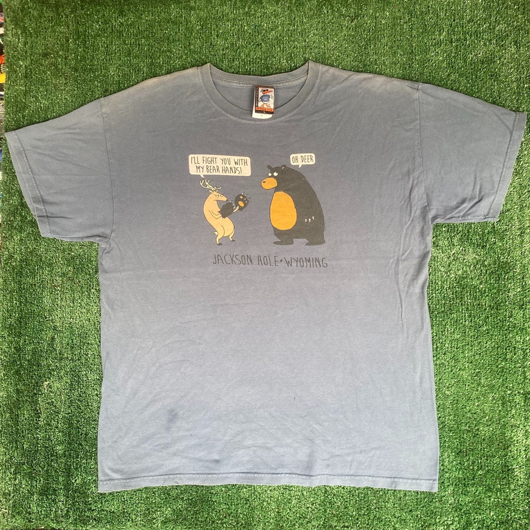 Vintage Vintage Y2K Nature Humor Shirt Jackson Hole Wyoming Funny Te Size US L / EU 52-54 / 3 - 1 Thumbnail