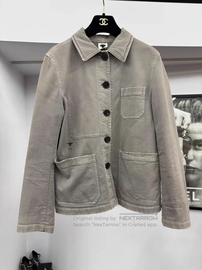 Dior Dior Gray four-pocket bee embroidered denim jacket Size XS / US 0-2 / IT 36-38 - 1 Thumbnail
