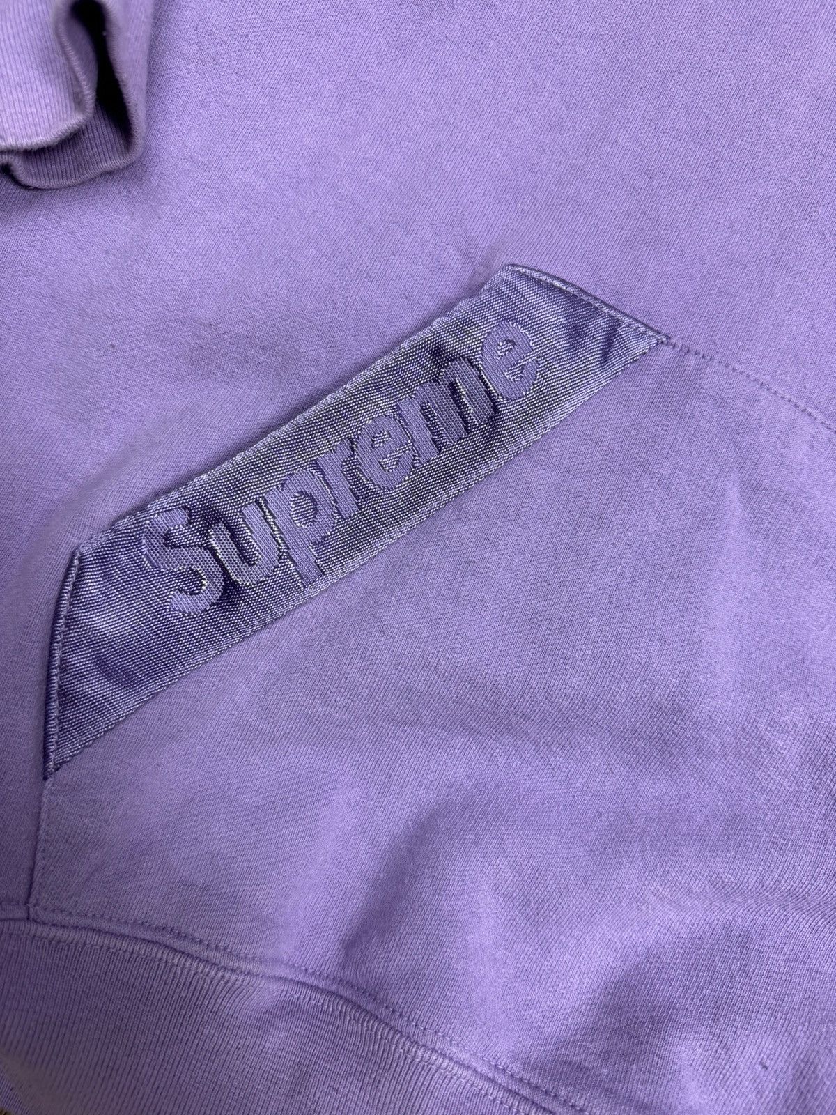 Supreme Supreme Tonal Webbing Hooded Sweatshirt Lavender Size US M / EU 48-50 / 2 - 2 Thumbnail