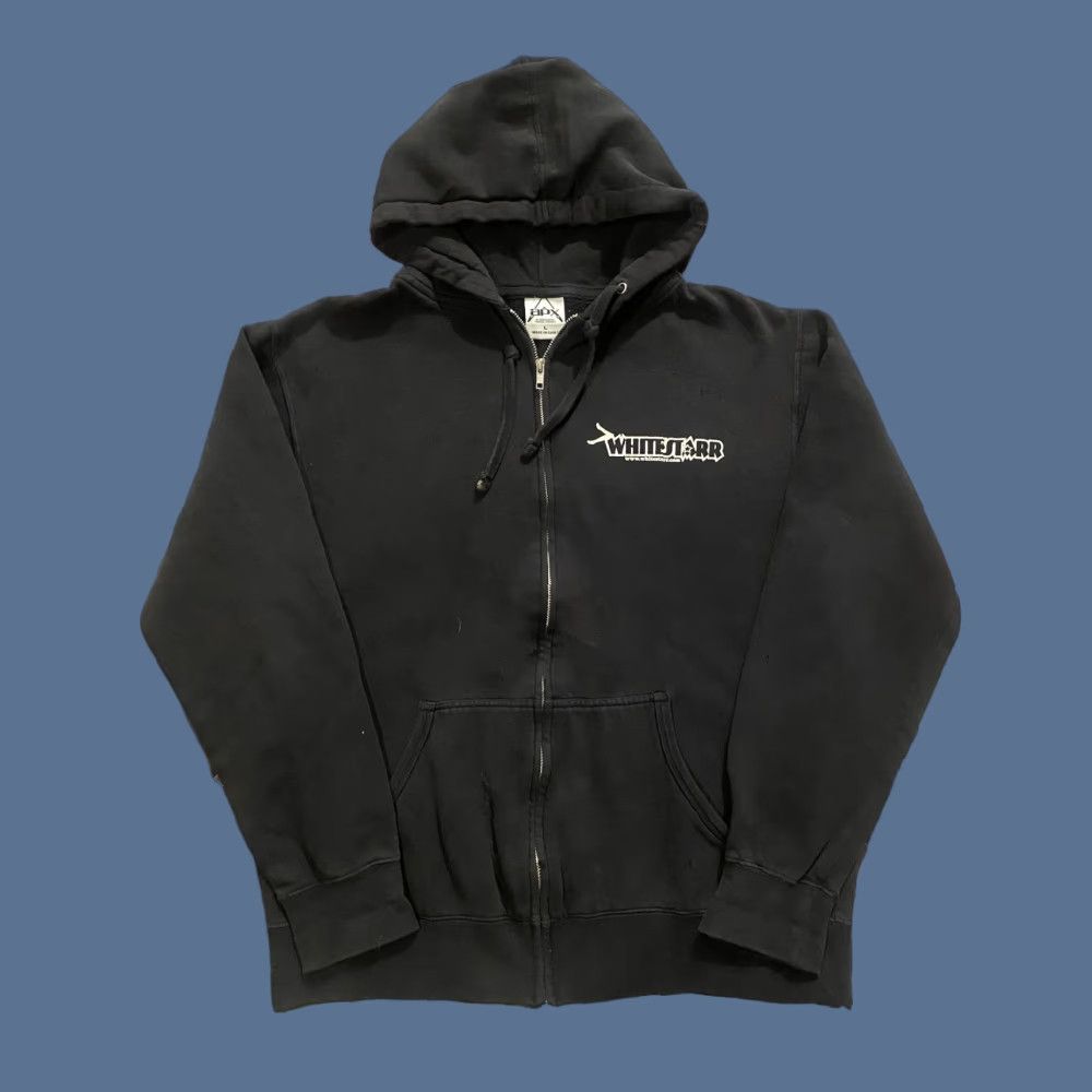 Vintage VINTAGE APX Full Zip Hoodie Black L Men 90s Whitestarr Band Skull Distressed Graphic Print Size US L / EU 52-54 / 3 - 1 Thumbnail